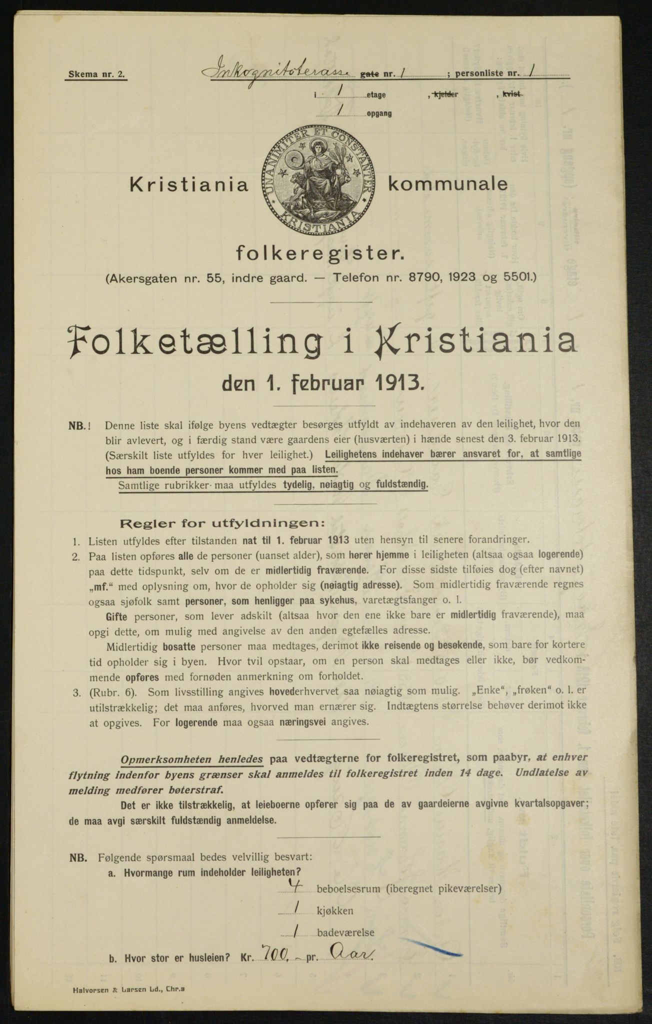 OBA, Municipal Census 1913 for Kristiania, 1913, p. 44131