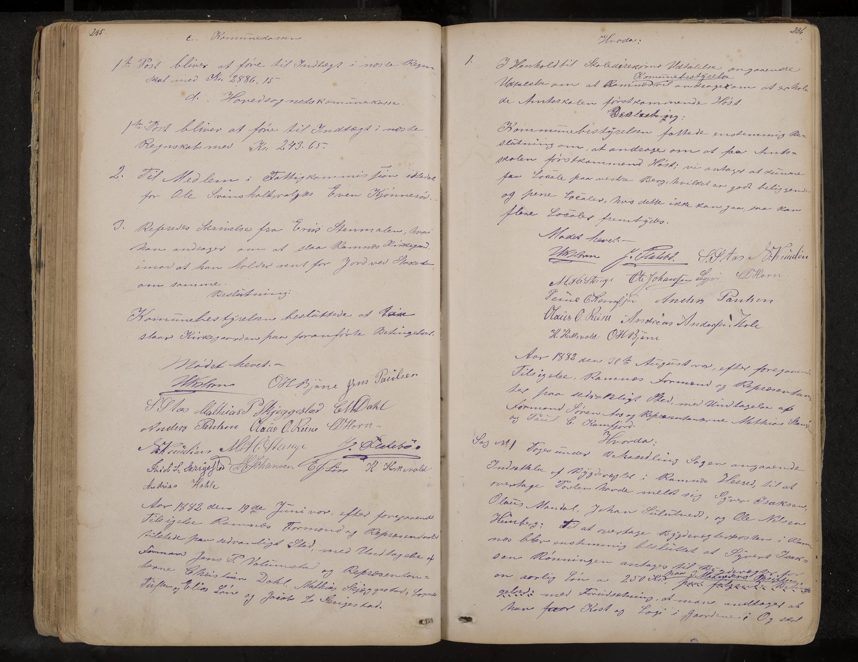 Ramnes formannskap og sentraladministrasjon, IKAK/0718021/A/Aa/L0003: Møtebok, 1870-1892, p. 235-236