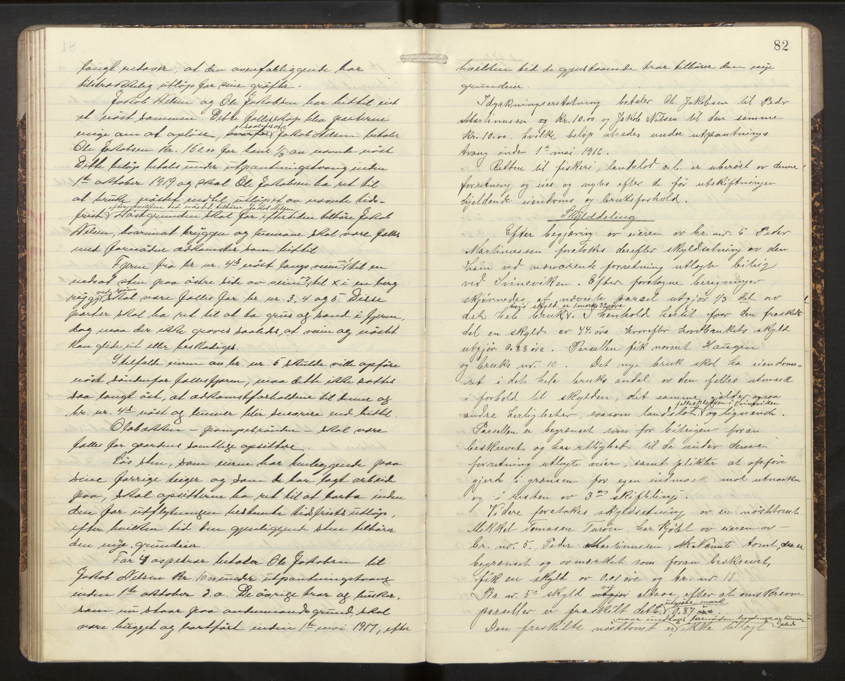 Hordaland jordskiftedøme - II Ytre Nordhordland jordskiftedistrikt, AV/SAB-A-6901/A/Aa/L0013: Forhandlingsprotokoll, 1914-1915, p. 81b-82a