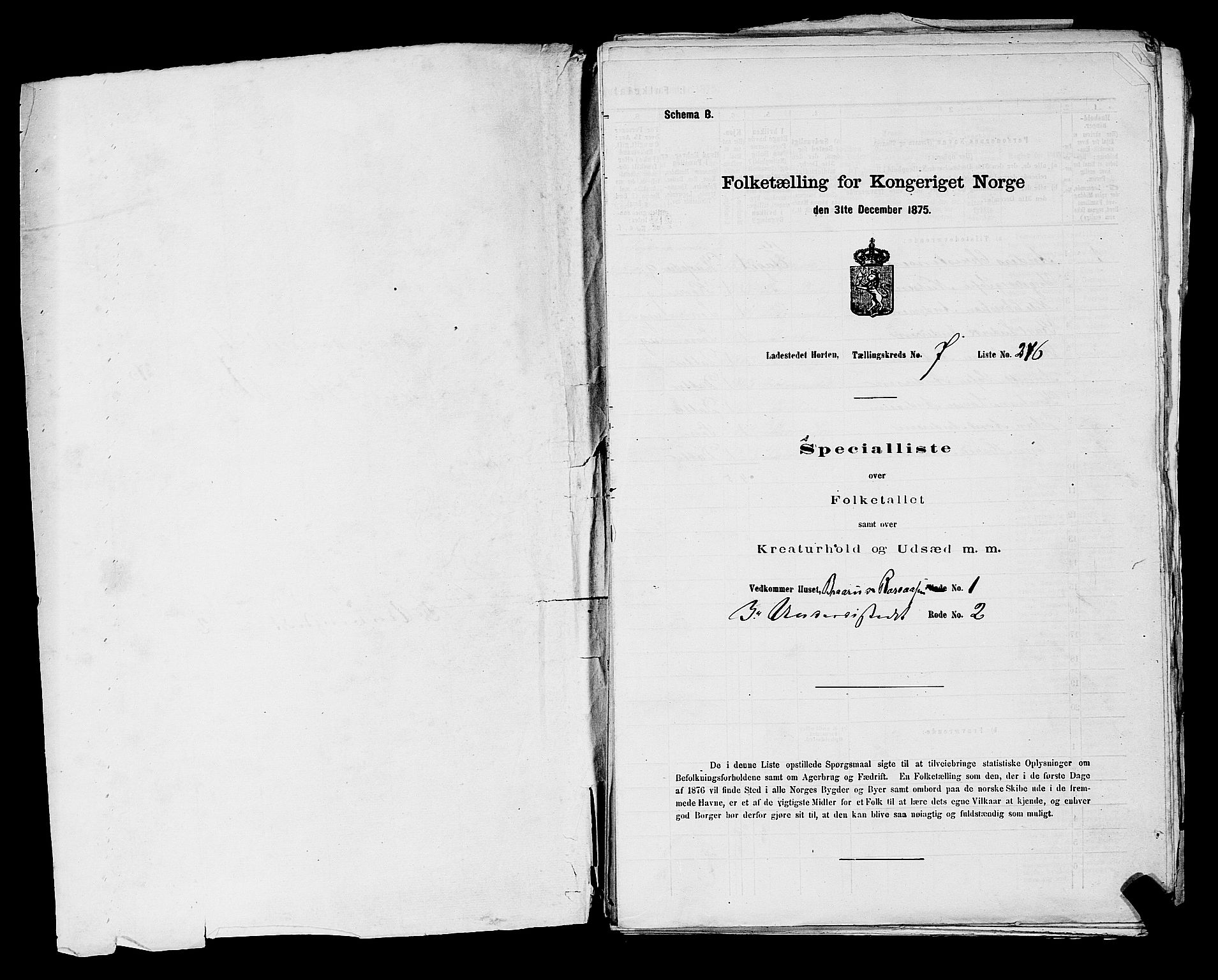 SAKO, 1875 census for 0703P Horten, 1875, p. 625