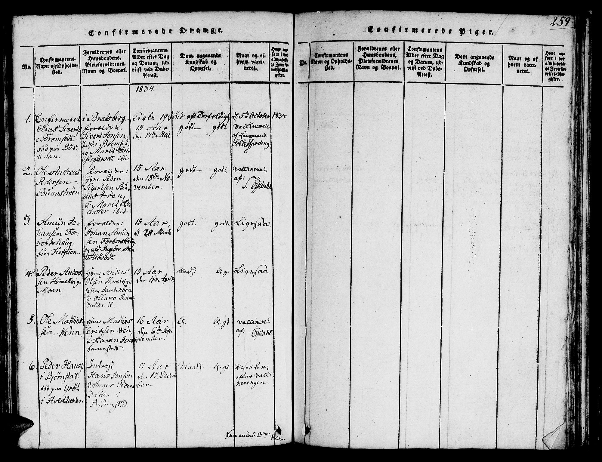 Ministerialprotokoller, klokkerbøker og fødselsregistre - Sør-Trøndelag, SAT/A-1456/616/L0420: Parish register (copy) no. 616C03, 1817-1835, p. 259