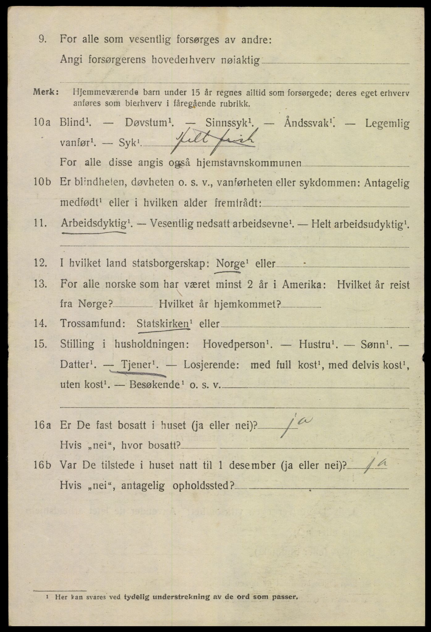 SAK, 1920 census for Kristiansand, 1920, p. 15318