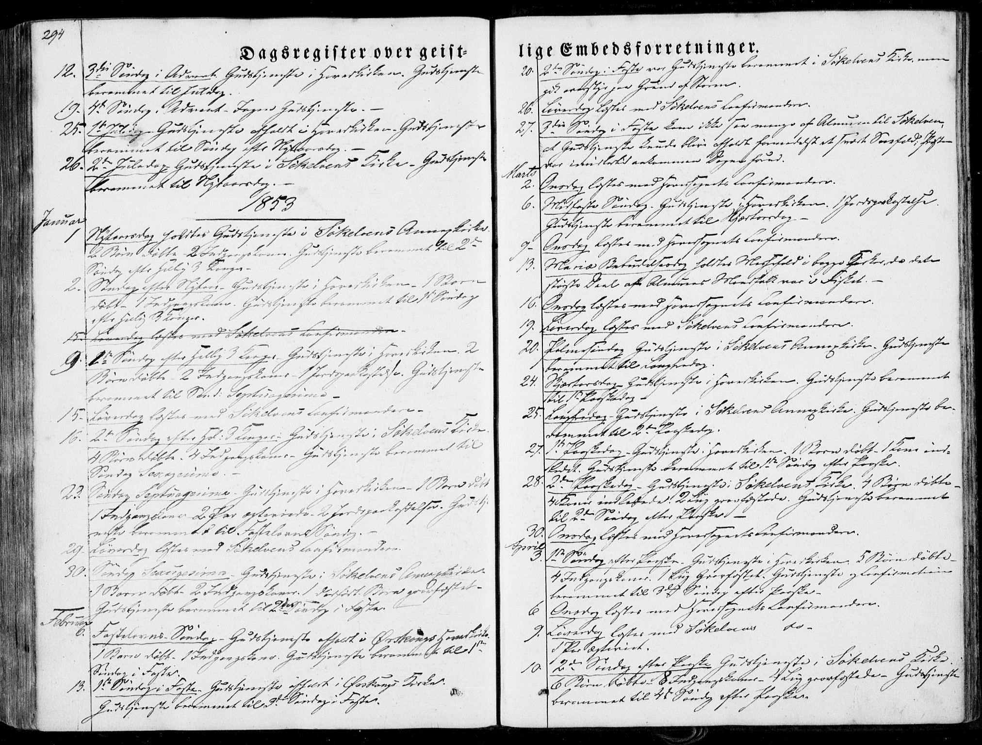 Ministerialprotokoller, klokkerbøker og fødselsregistre - Møre og Romsdal, SAT/A-1454/522/L0313: Parish register (official) no. 522A08, 1852-1862, p. 294