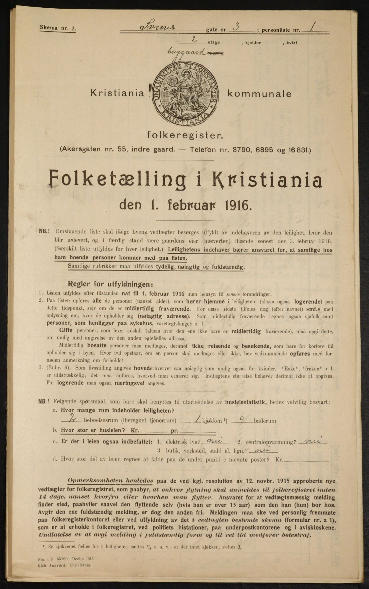 OBA, Municipal Census 1916 for Kristiania, 1916, p. 108918