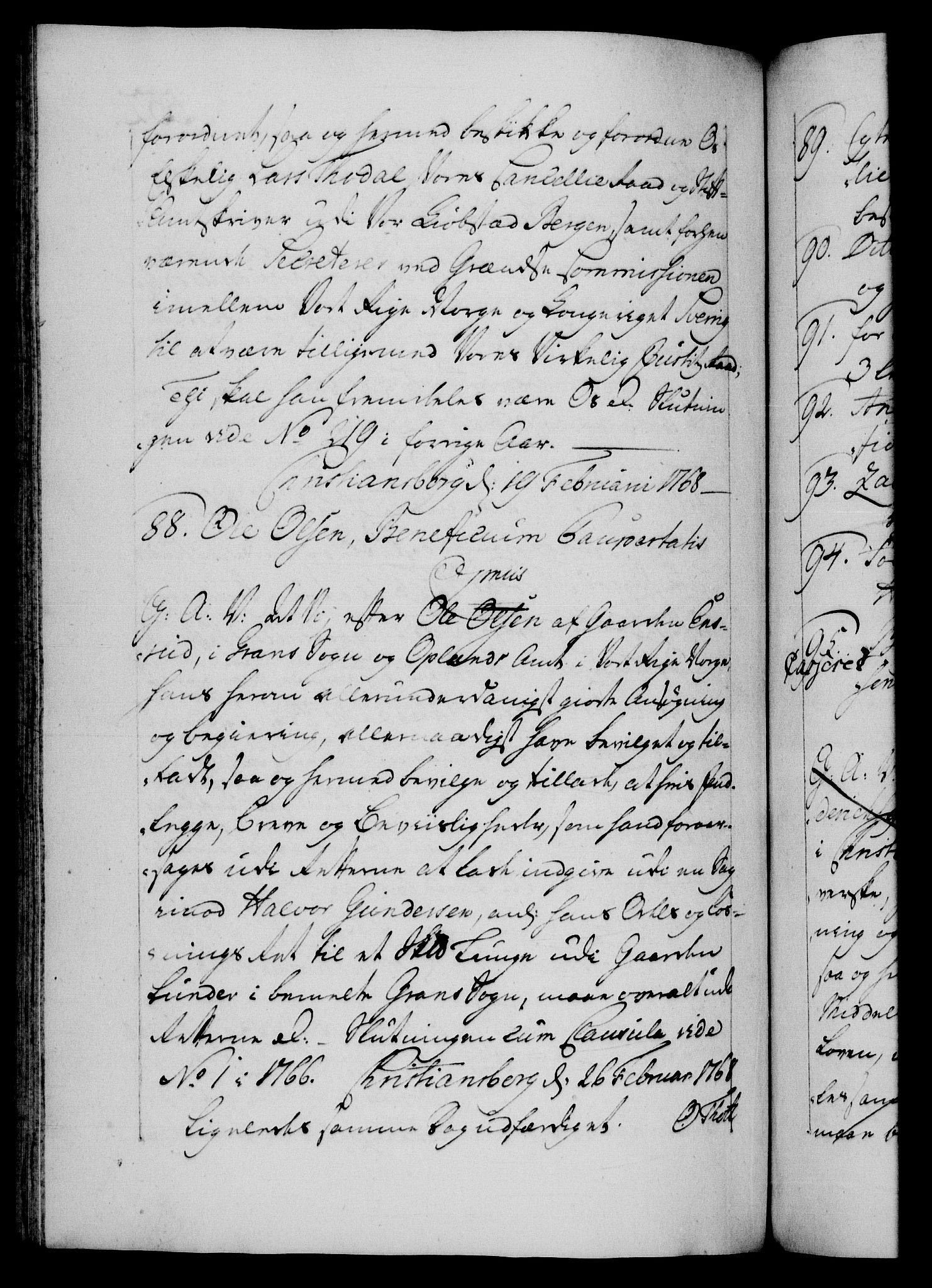 Danske Kanselli 1572-1799, AV/RA-EA-3023/F/Fc/Fca/Fcaa/L0043: Norske registre, 1766-1768, p. 552b