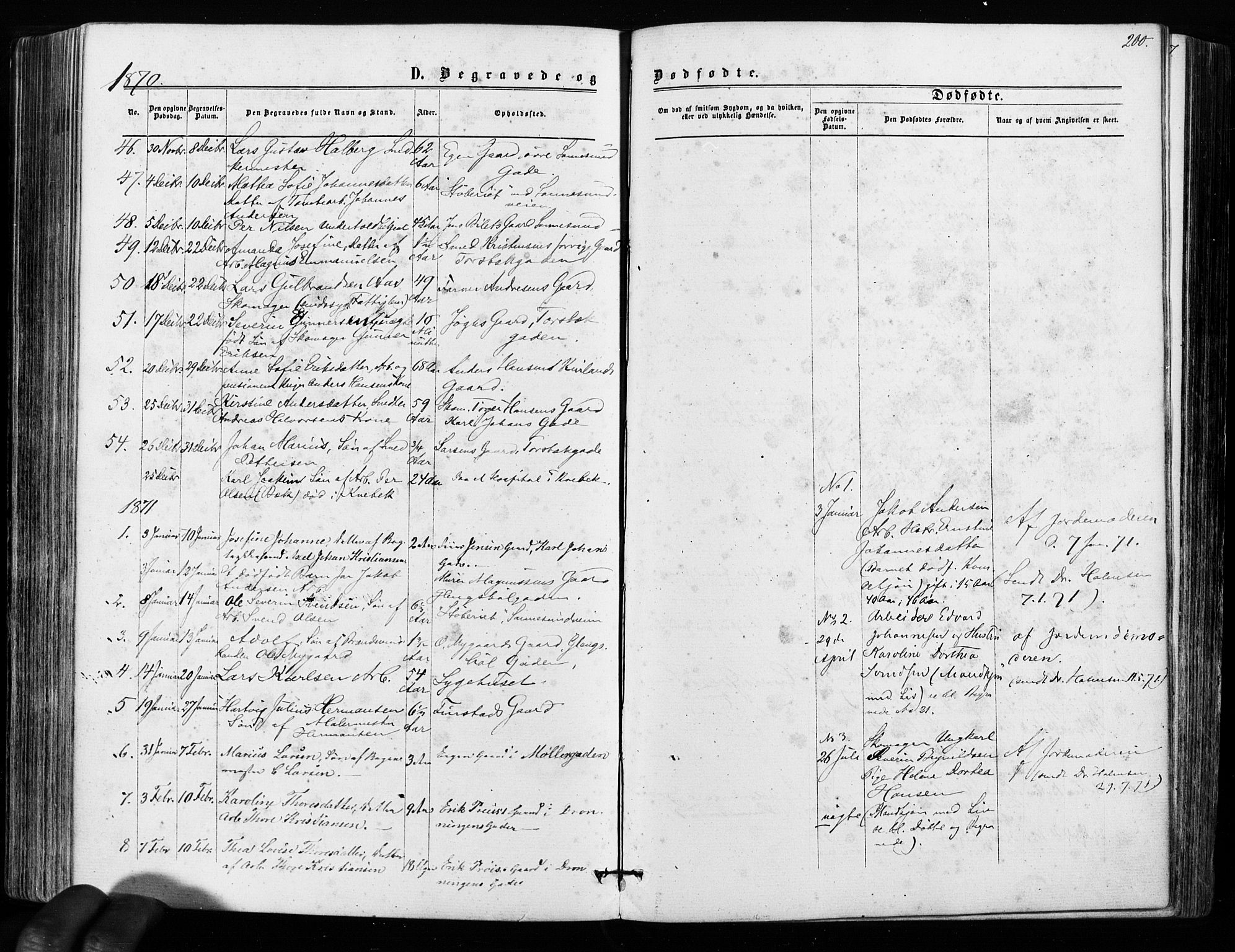 Sarpsborg prestekontor Kirkebøker, SAO/A-2006/F/Fa/L0002: Parish register (official) no. 2, 1869-1877, p. 200