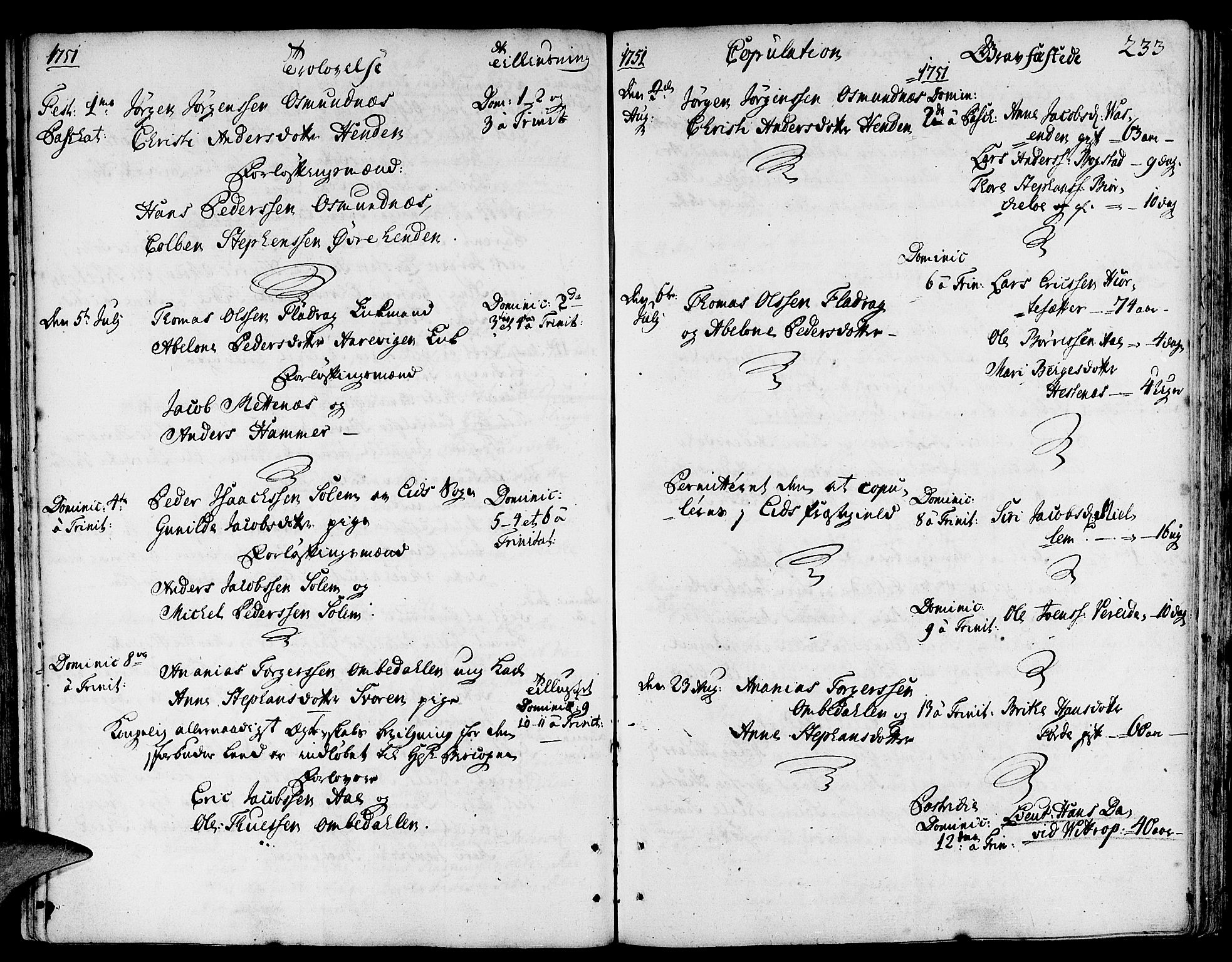 Gloppen sokneprestembete, AV/SAB-A-80101/H/Haa/Haaa/L0003: Parish register (official) no. A 3, 1739-1757, p. 233