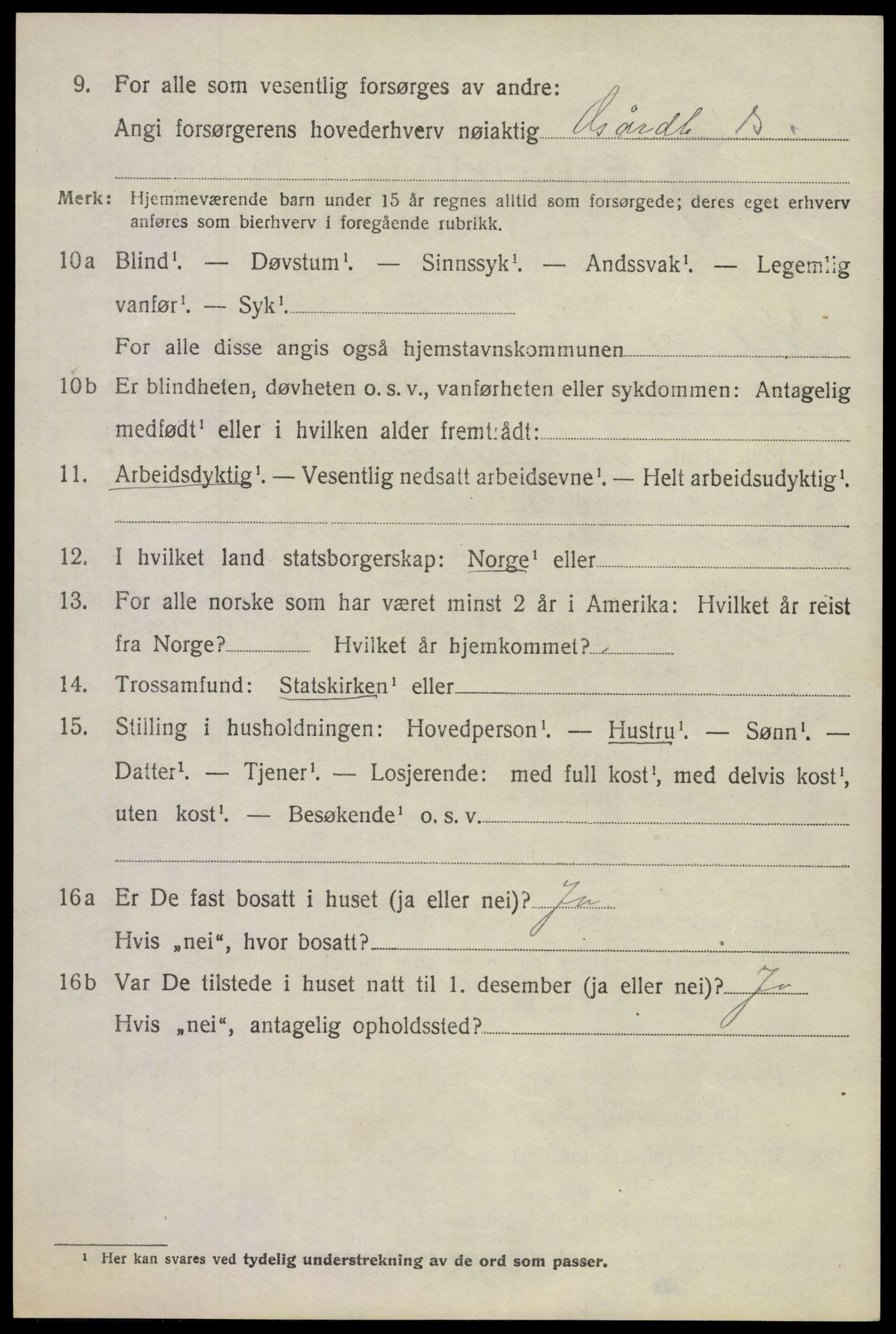 SAKO, 1920 census for Hof, 1920, p. 2718