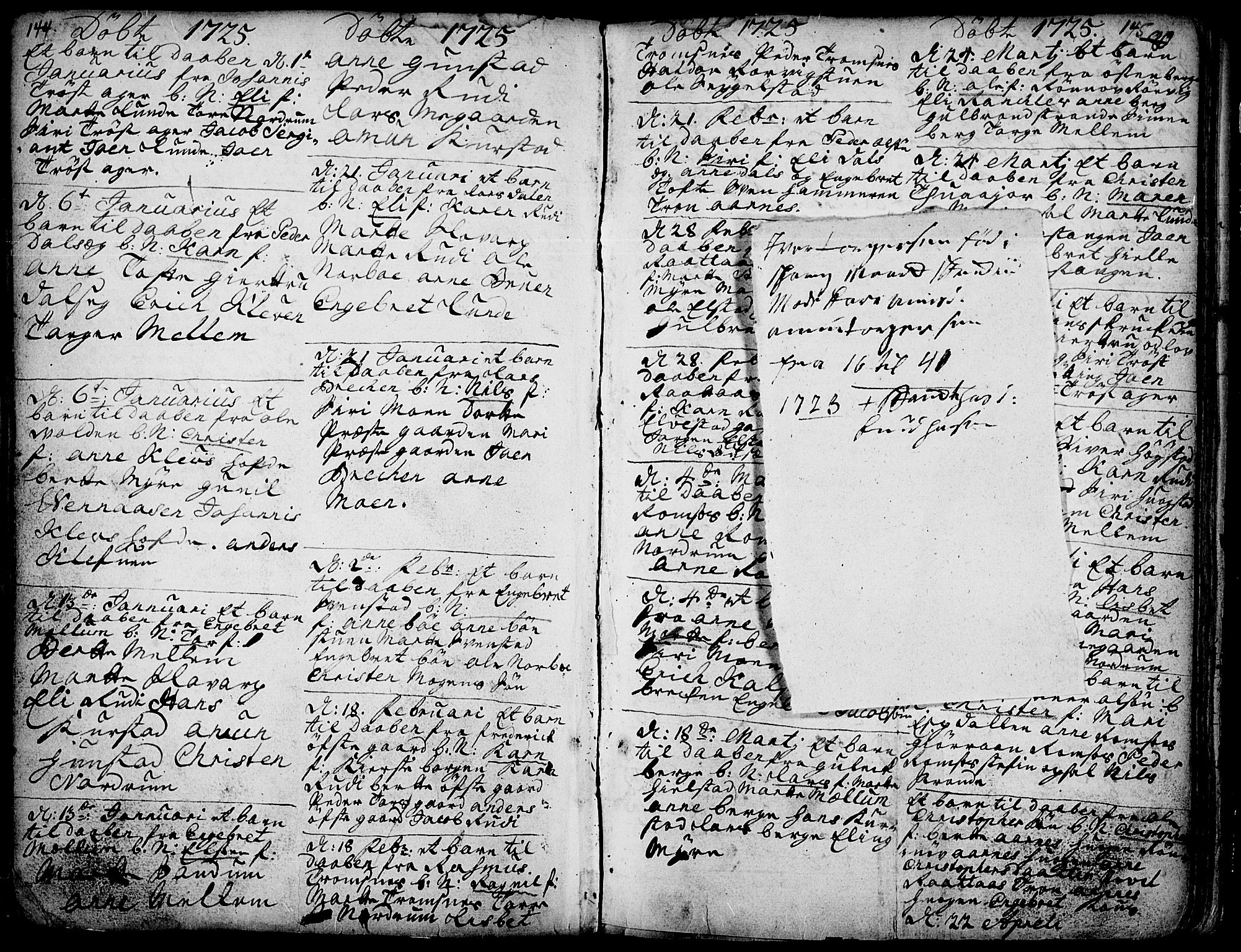 Ringebu prestekontor, AV/SAH-PREST-082/H/Ha/Haa/L0001: Parish register (official) no. 1, 1696-1733, p. 144-145