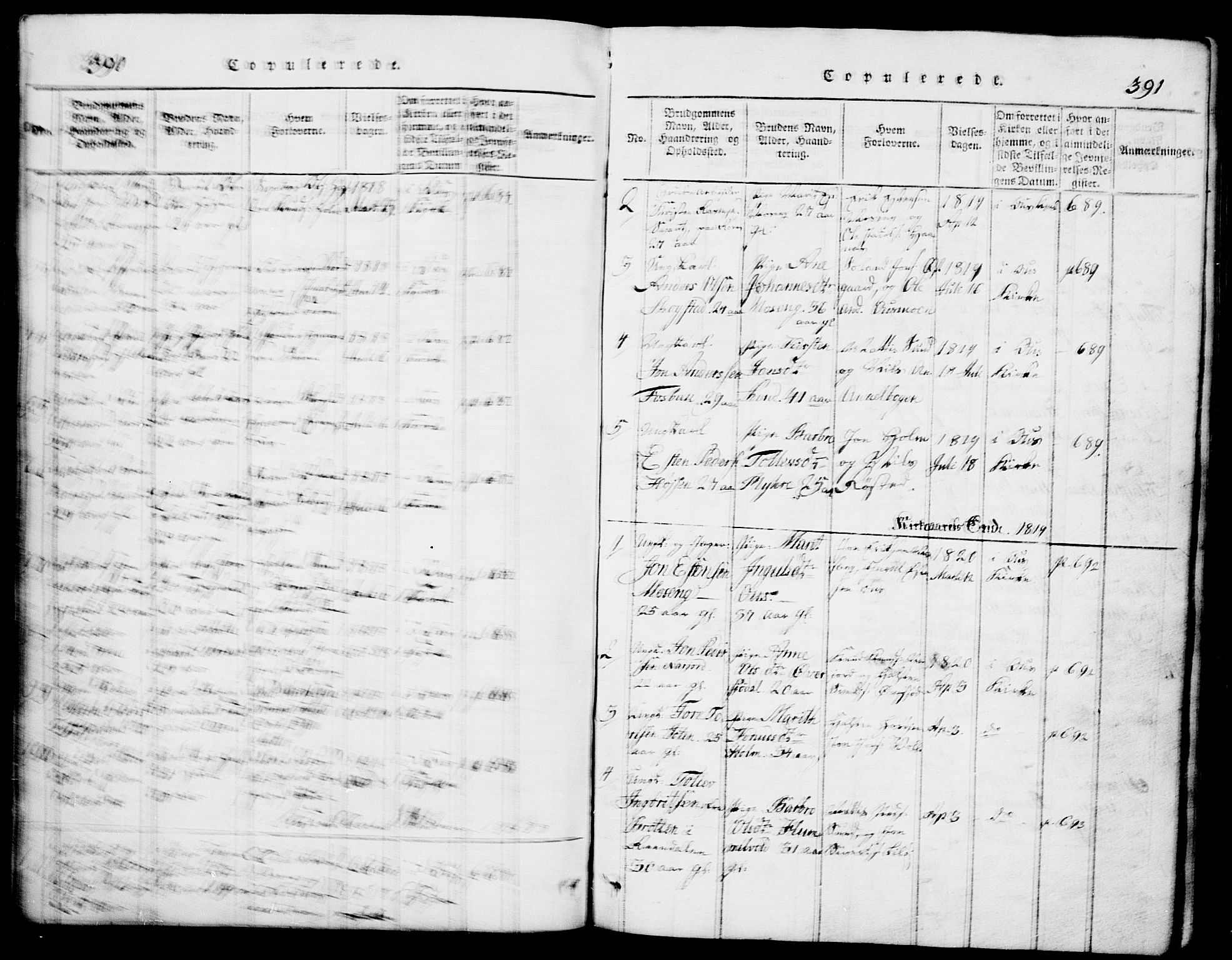 Tolga prestekontor, SAH/PREST-062/L/L0002: Parish register (copy) no. 2, 1815-1844, p. 390-391