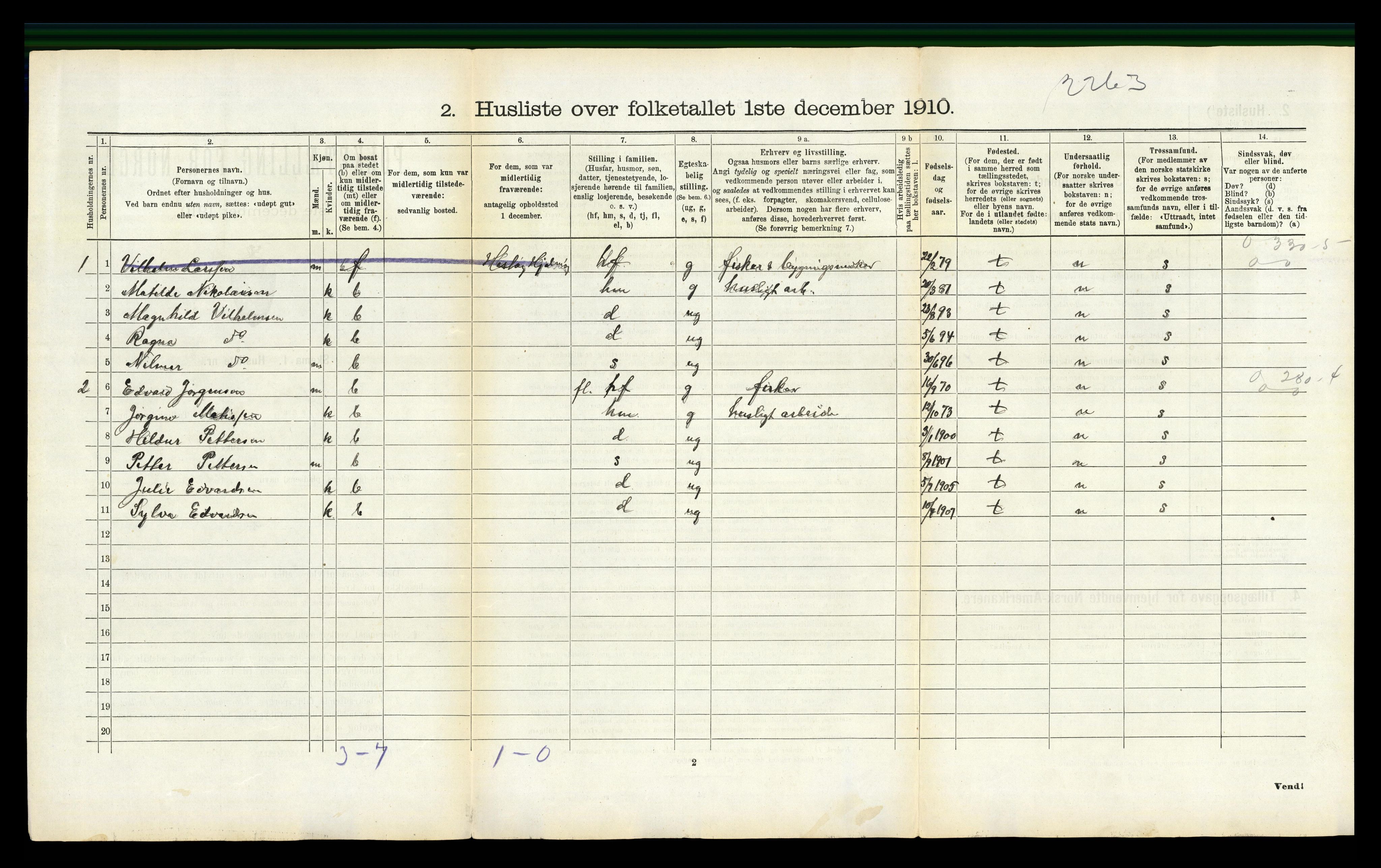 RA, 1910 census for Herøy, 1910, p. 302