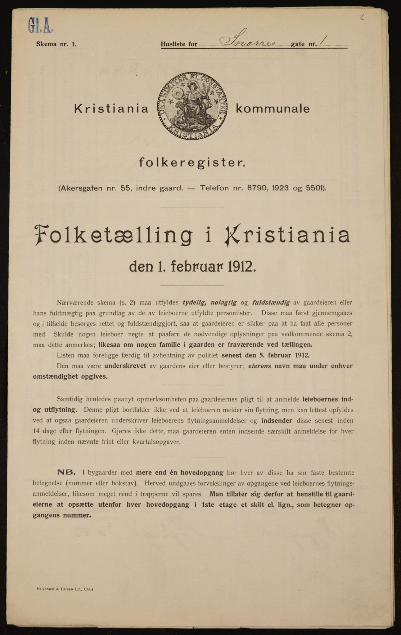 OBA, Municipal Census 1912 for Kristiania, 1912, p. 98409