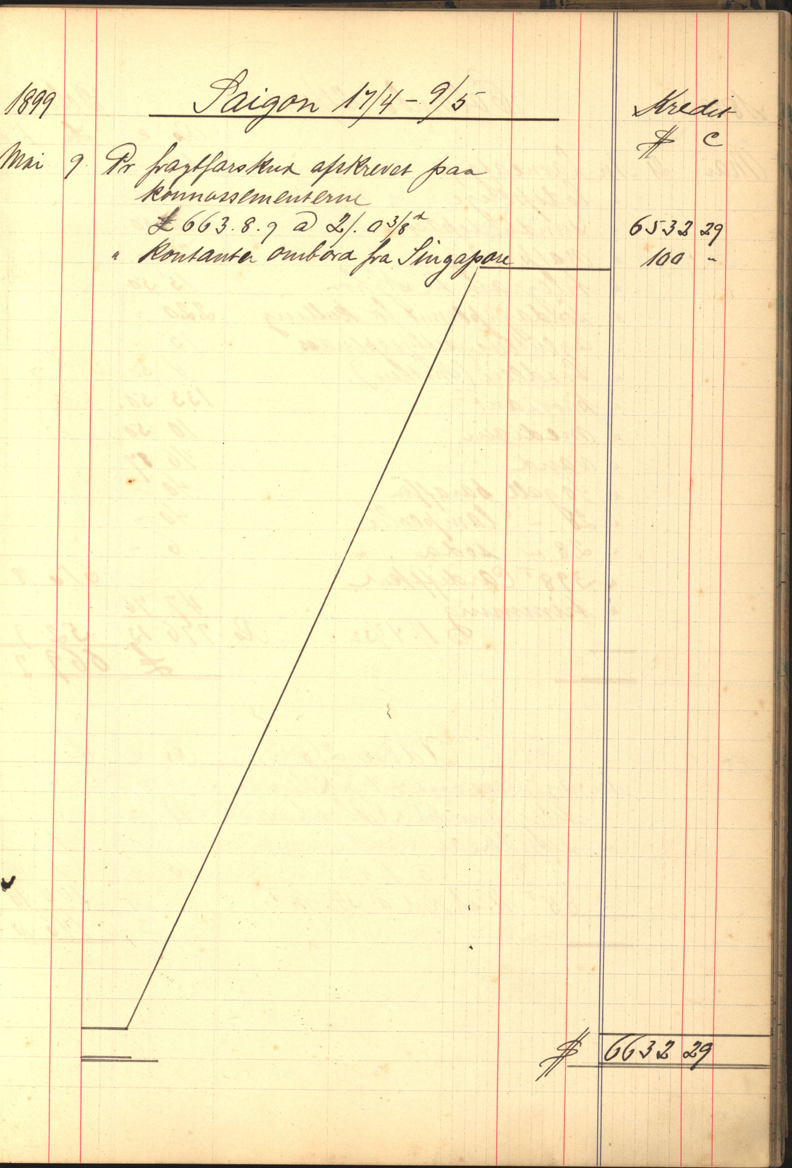 Pa 183 - Krogh-Hansen. Kaptein, VEMU/A-1235/R/L0002: Regnskapsbok for skipene St. Andrews, Norman Isles og Guernsey, 1894-1903