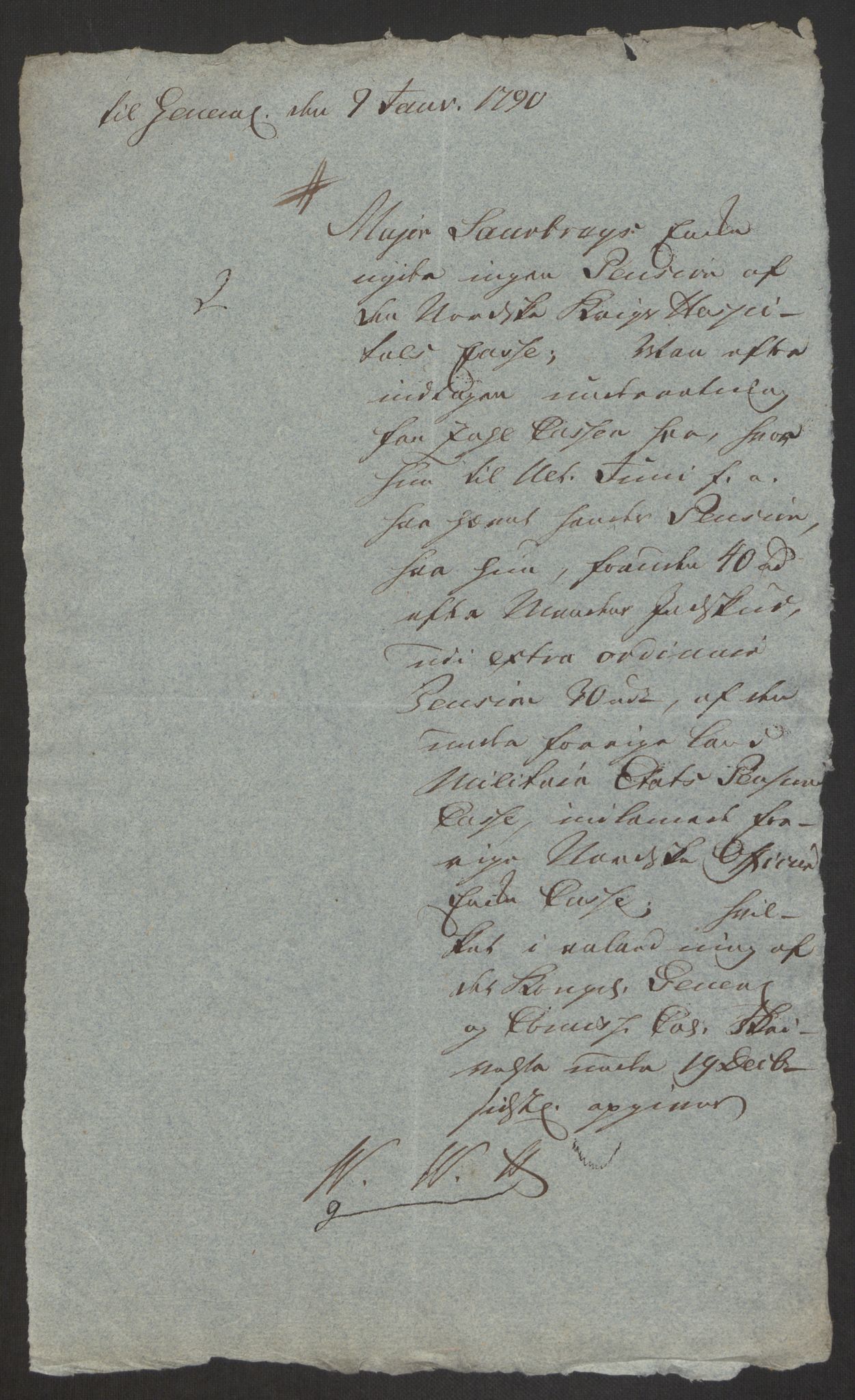 Forsvaret, Den norske kvesthuskasse/krigshospitalkasse, AV/RA-RAFA-1887/F/Fa/L0008: Konsepter, 1790-1793, p. 11