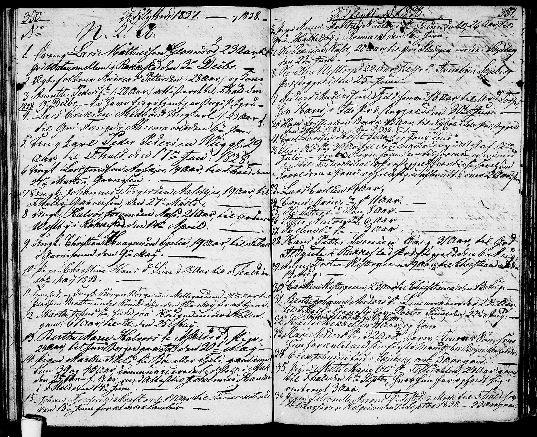 Berg prestekontor Kirkebøker, AV/SAO-A-10902/G/Ga/L0002: Parish register (copy) no. I 2, 1832-1844, p. 350-351