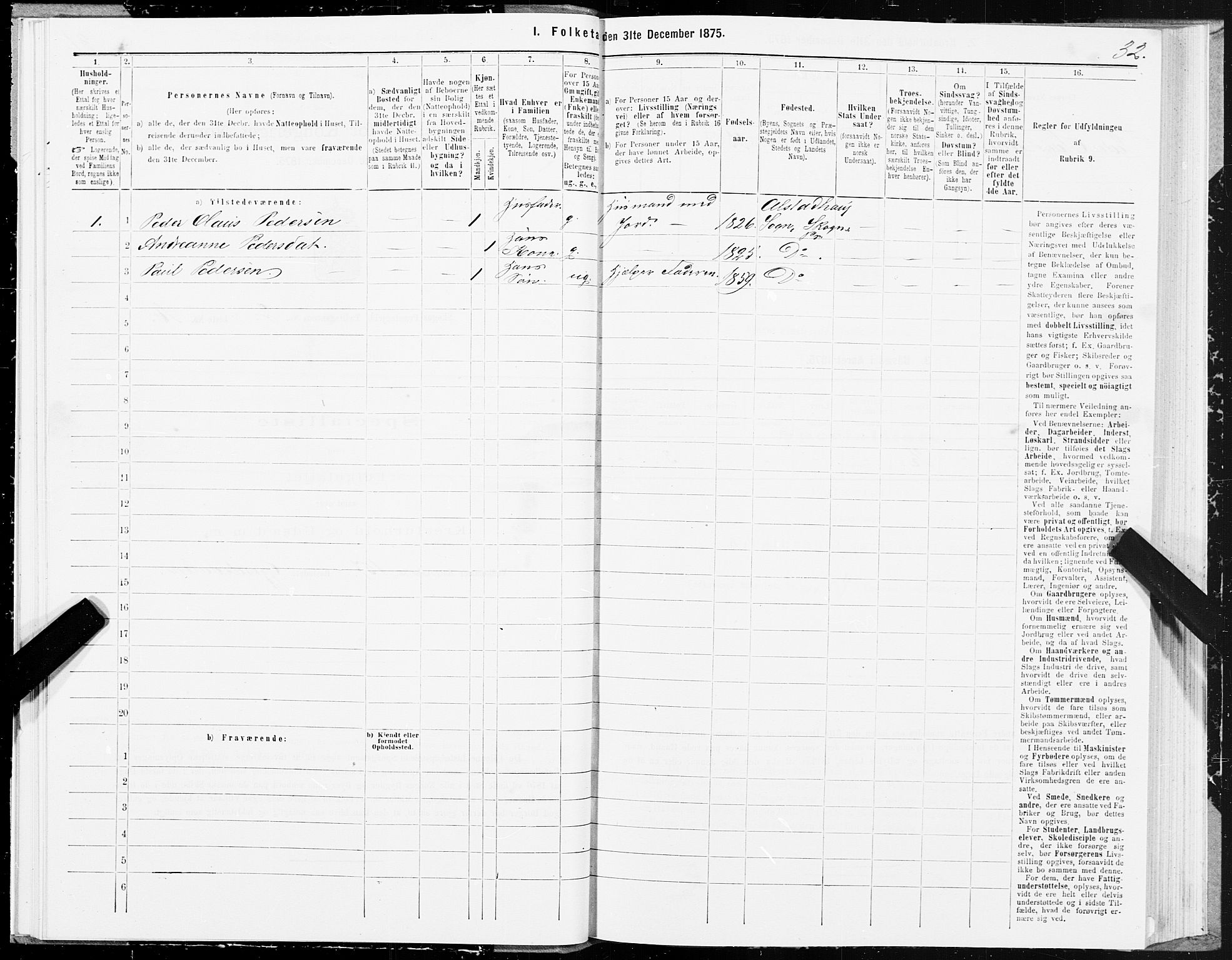 SAT, 1875 census for 1719P Skogn, 1875, p. 2032