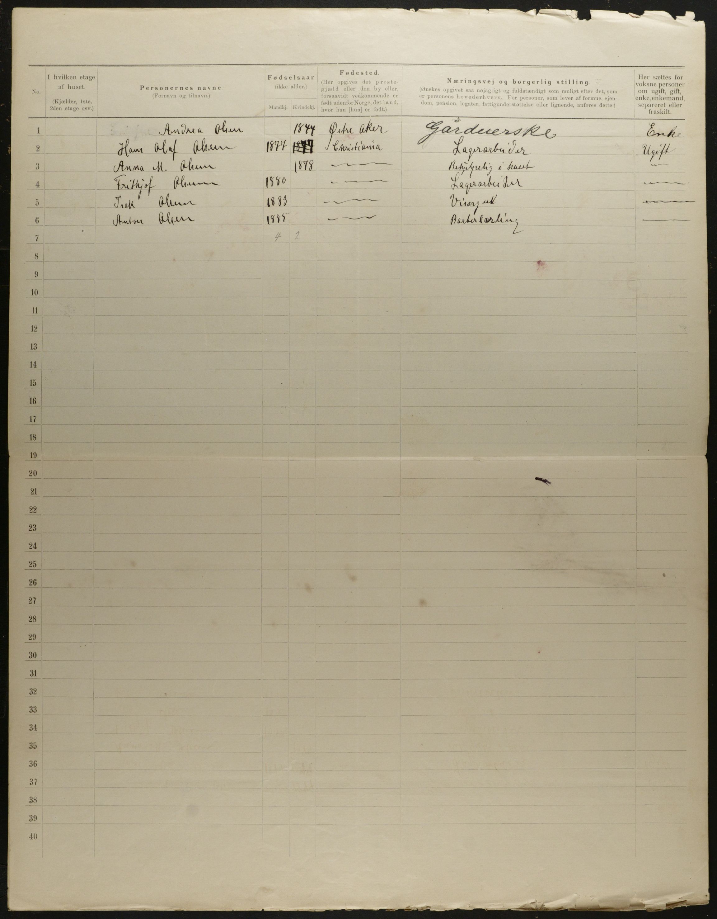 OBA, Municipal Census 1901 for Kristiania, 1901, p. 8822