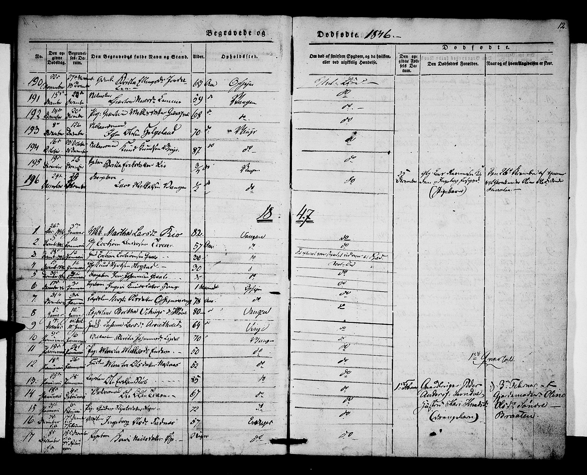 Voss sokneprestembete, AV/SAB-A-79001/H/Haa: Parish register (official) no. A 15, 1845-1855, p. 12