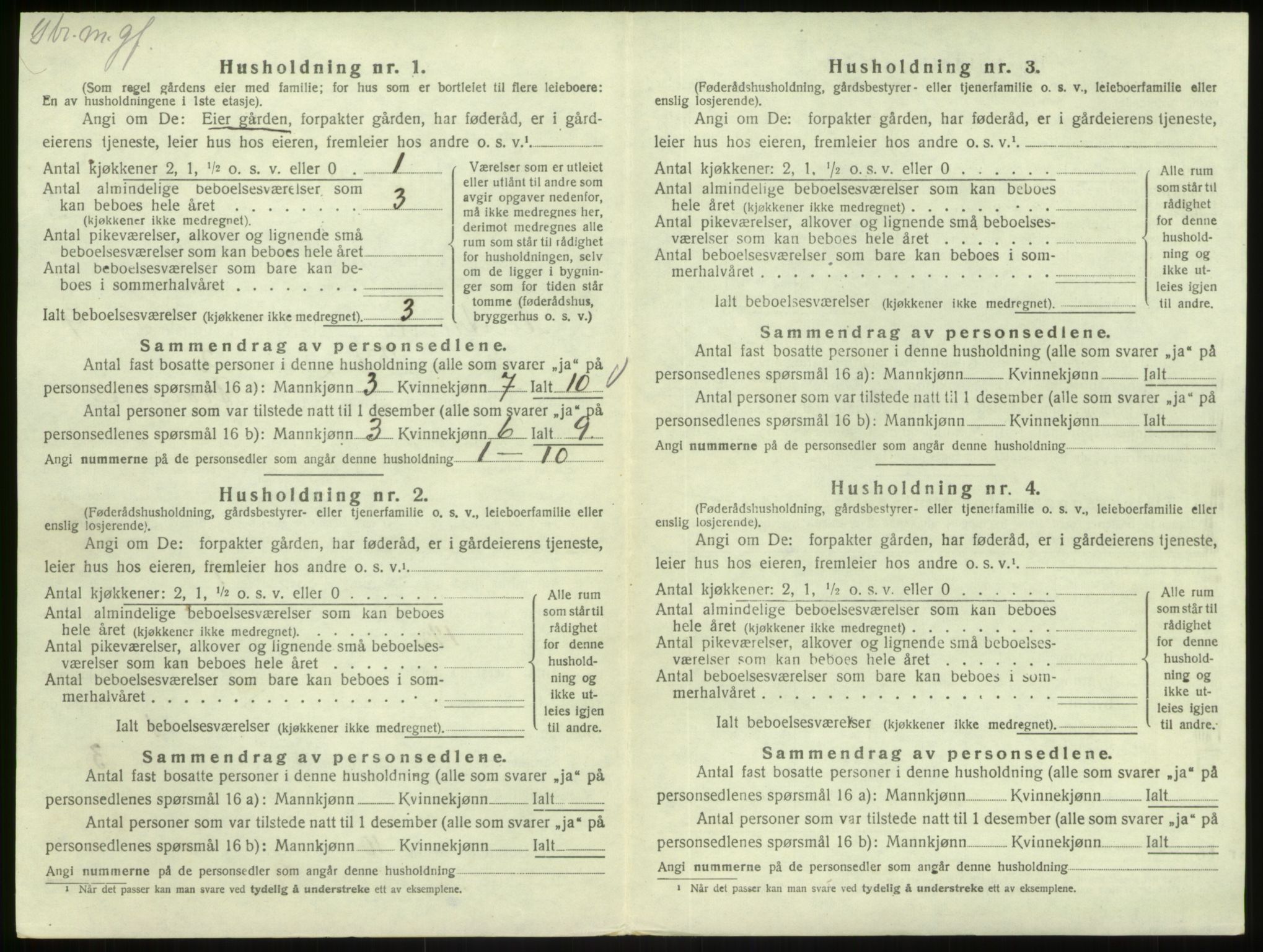 SAB, 1920 census for Austrheim, 1920, p. 426