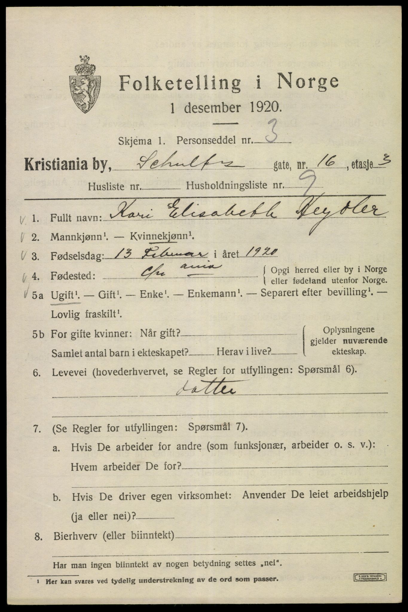 SAO, 1920 census for Kristiania, 1920, p. 492359