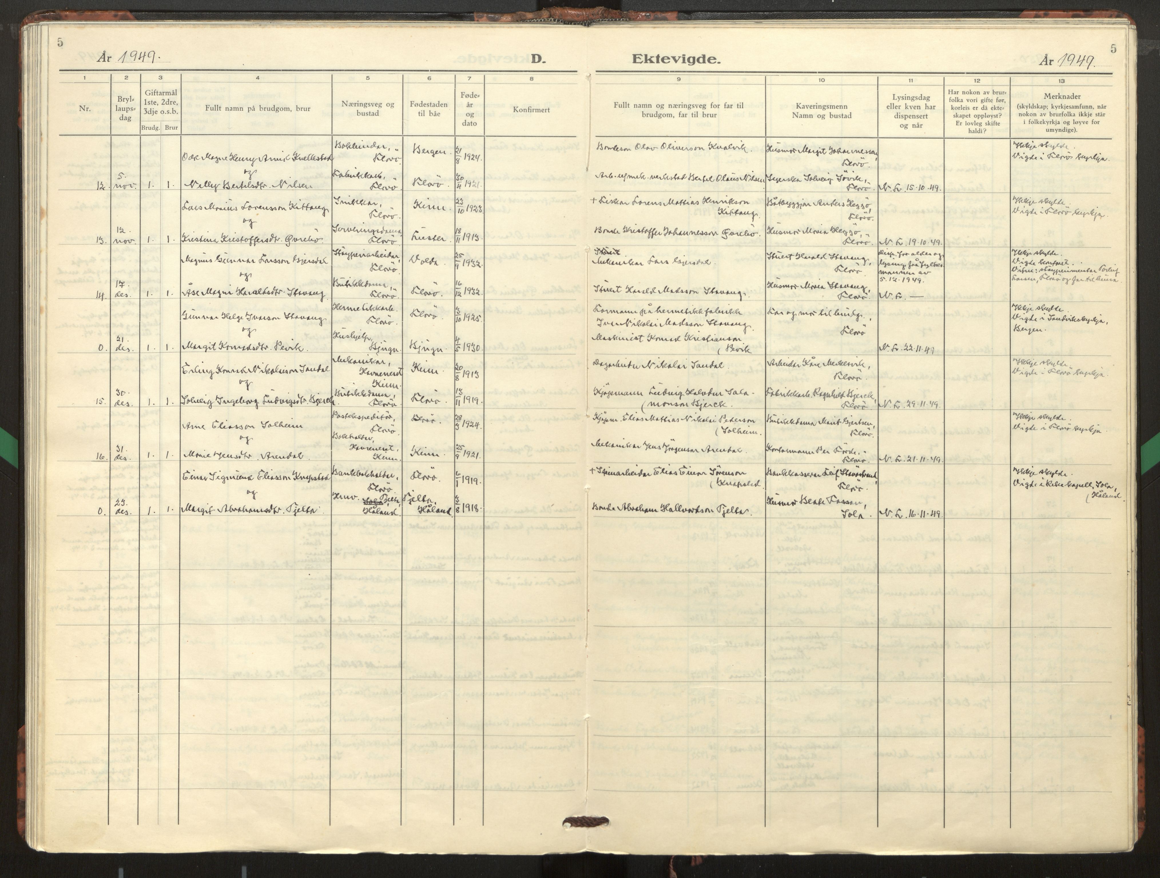 Kinn sokneprestembete, AV/SAB-A-80801/H/Haa/Haac/L0005: Parish register (official) no. C 5, 1948-1959, p. 5