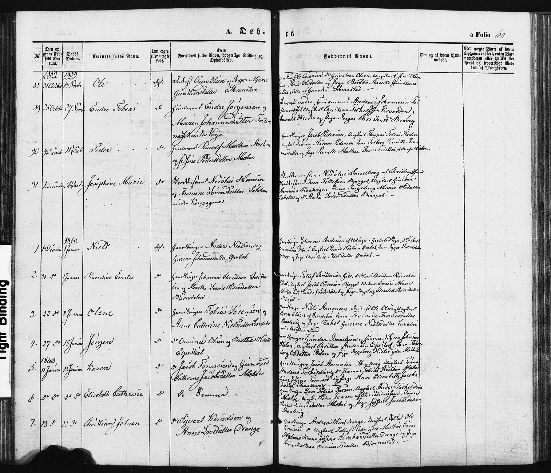 Oddernes sokneprestkontor, SAK/1111-0033/F/Fa/Faa/L0007: Parish register (official) no. A 7, 1851-1863, p. 60