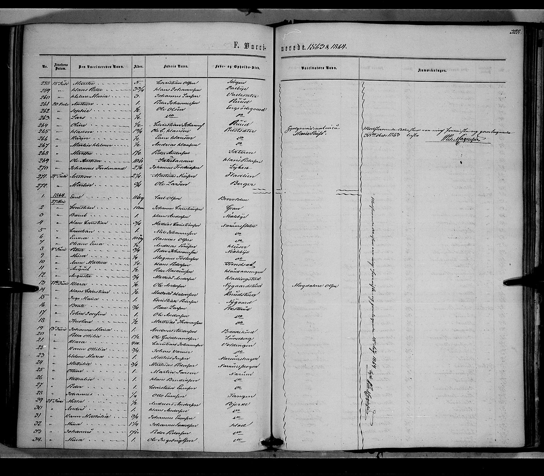 Vestre Toten prestekontor, SAH/PREST-108/H/Ha/Haa/L0007: Parish register (official) no. 7, 1862-1869, p. 328