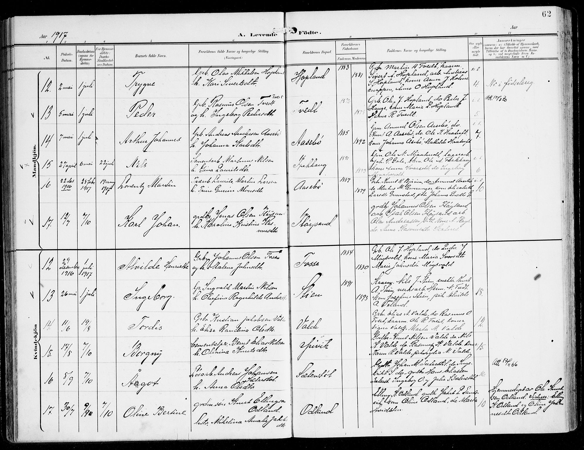 Alversund Sokneprestembete, AV/SAB-A-73901/H/Ha/Haa/Haac/L0002: Parish register (official) no. C 2, 1901-1921, p. 62