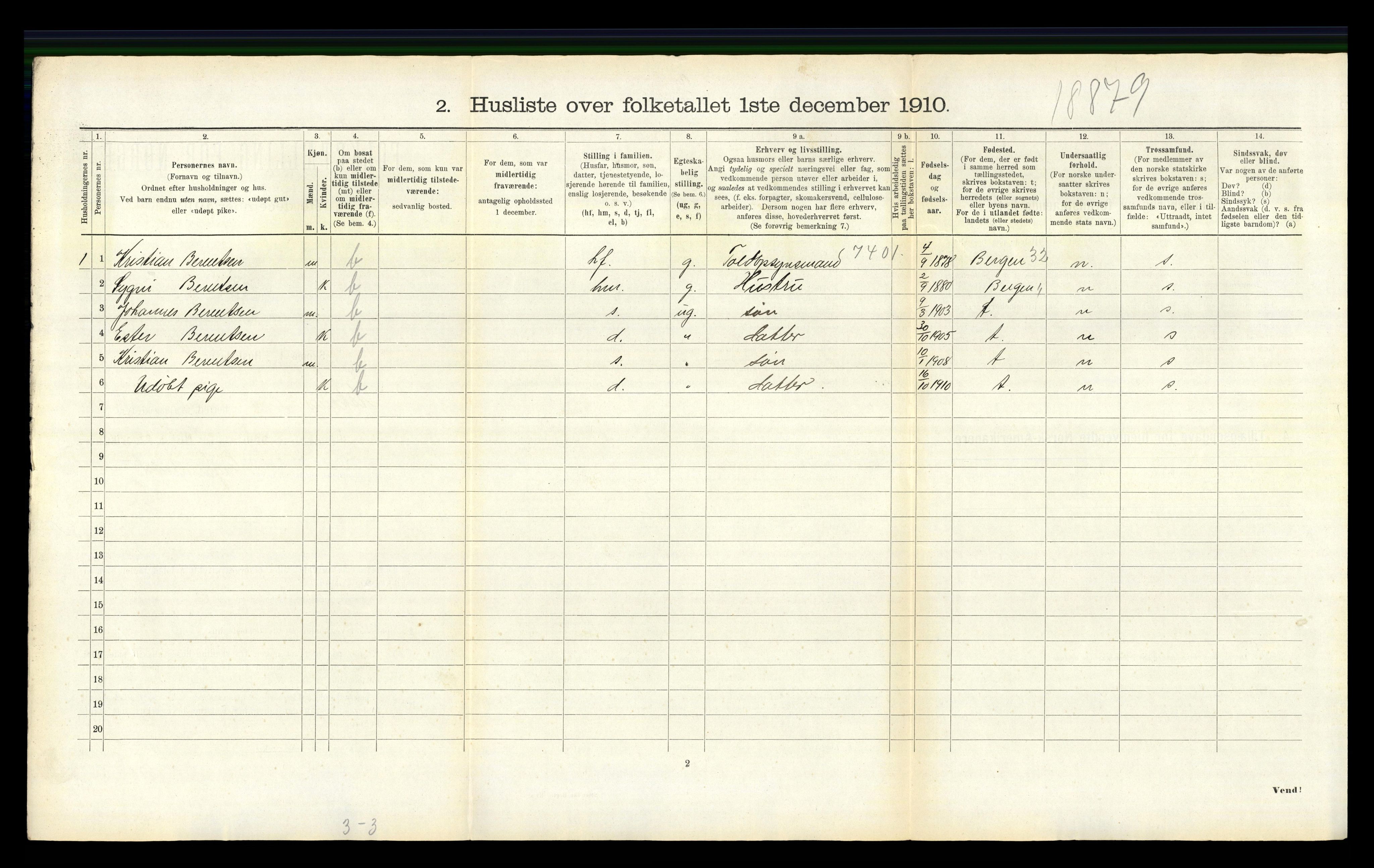 RA, 1910 census for Askøy, 1910, p. 2295