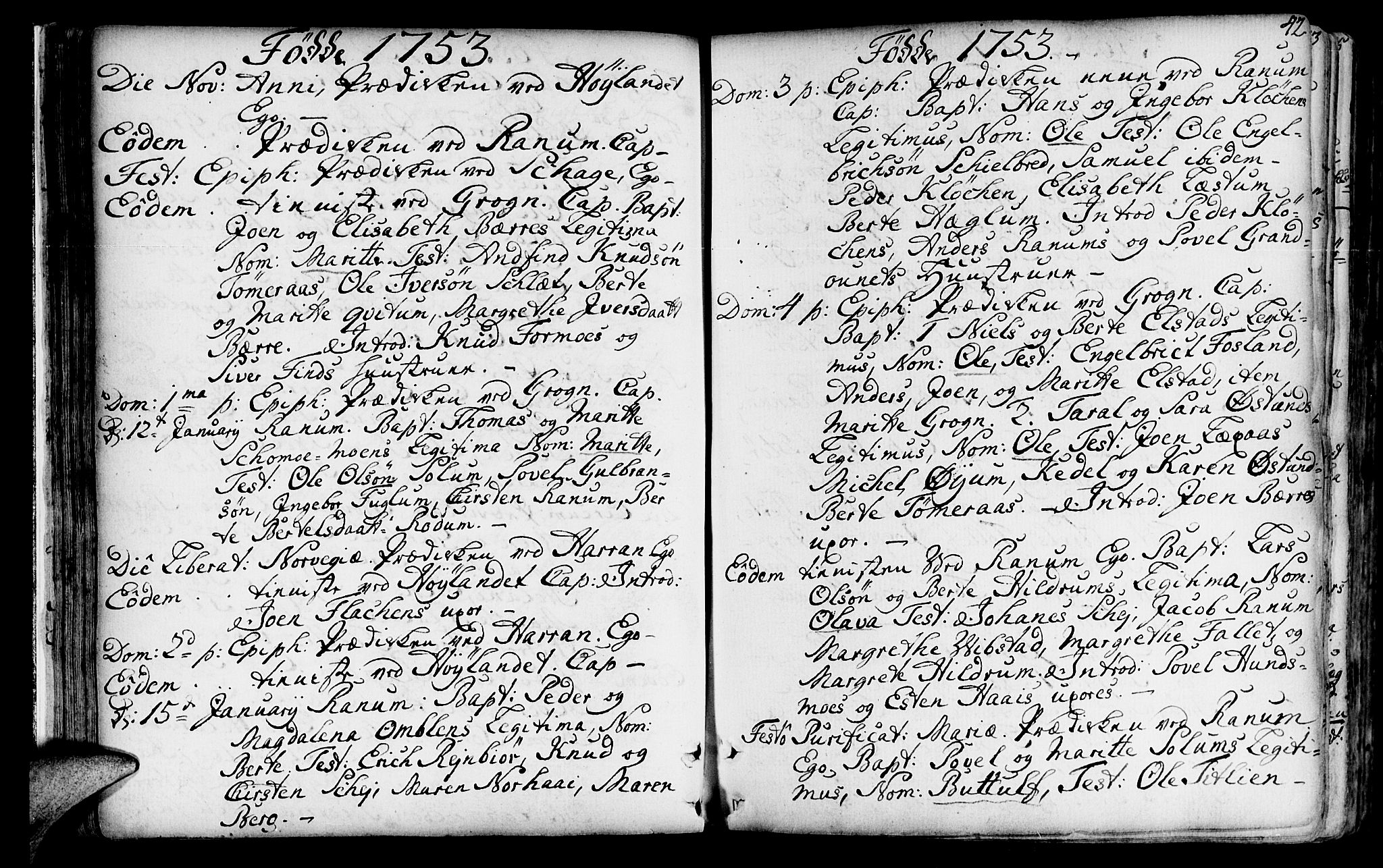 Ministerialprotokoller, klokkerbøker og fødselsregistre - Nord-Trøndelag, SAT/A-1458/764/L0542: Parish register (official) no. 764A02, 1748-1779, p. 42
