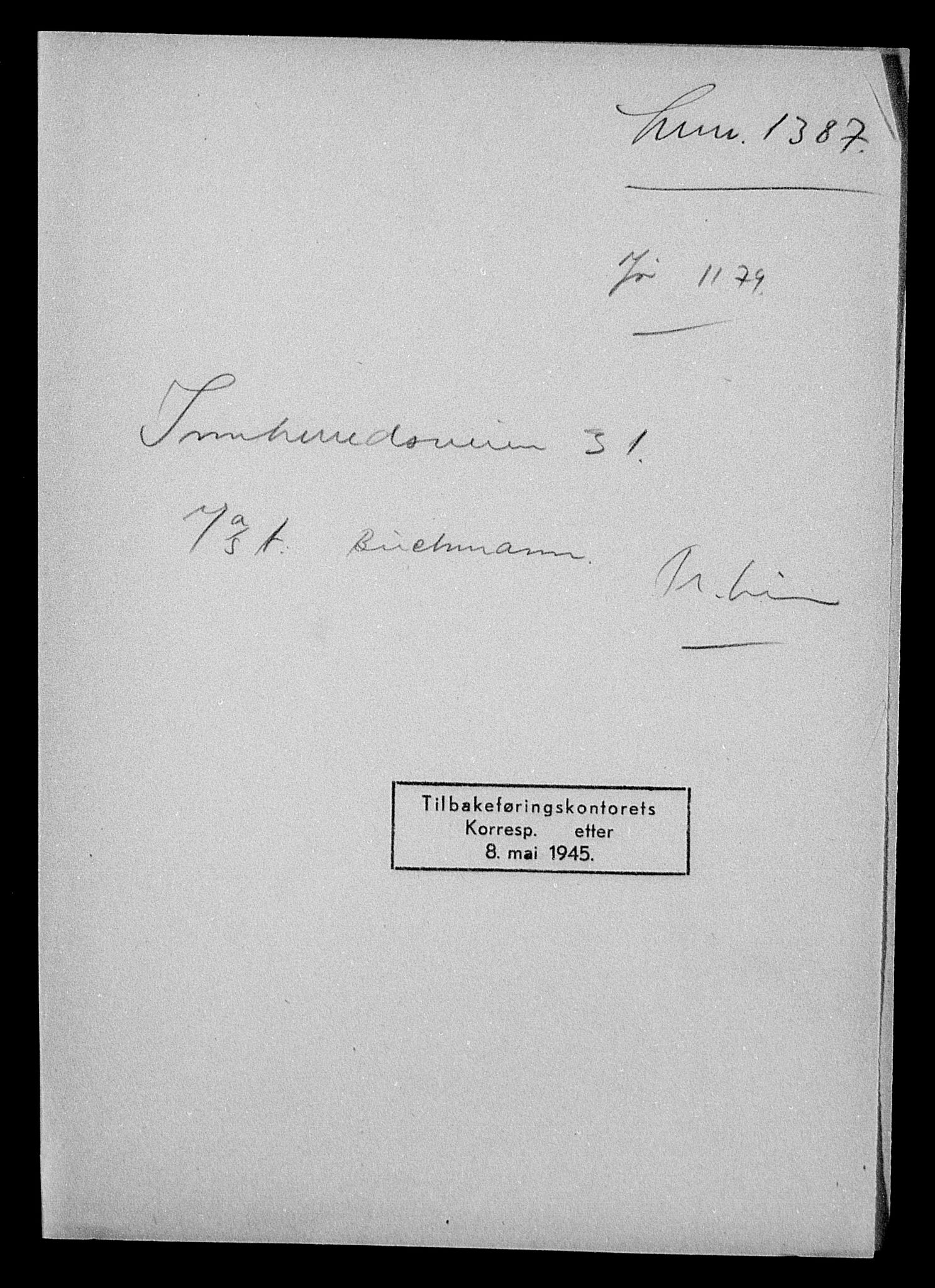 Justisdepartementet, Tilbakeføringskontoret for inndratte formuer, AV/RA-S-1564/H/Hc/Hca/L0896: --, 1945-1947, p. 303