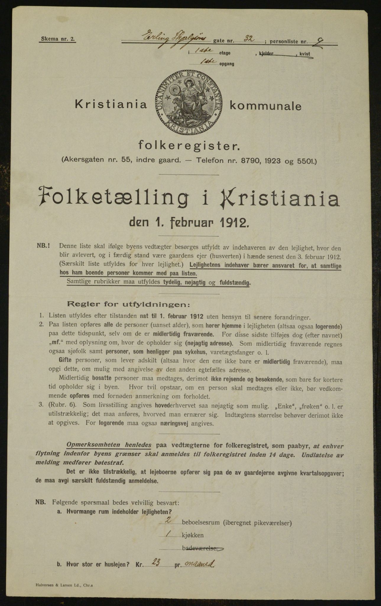 OBA, Municipal Census 1912 for Kristiania, 1912, p. 22296