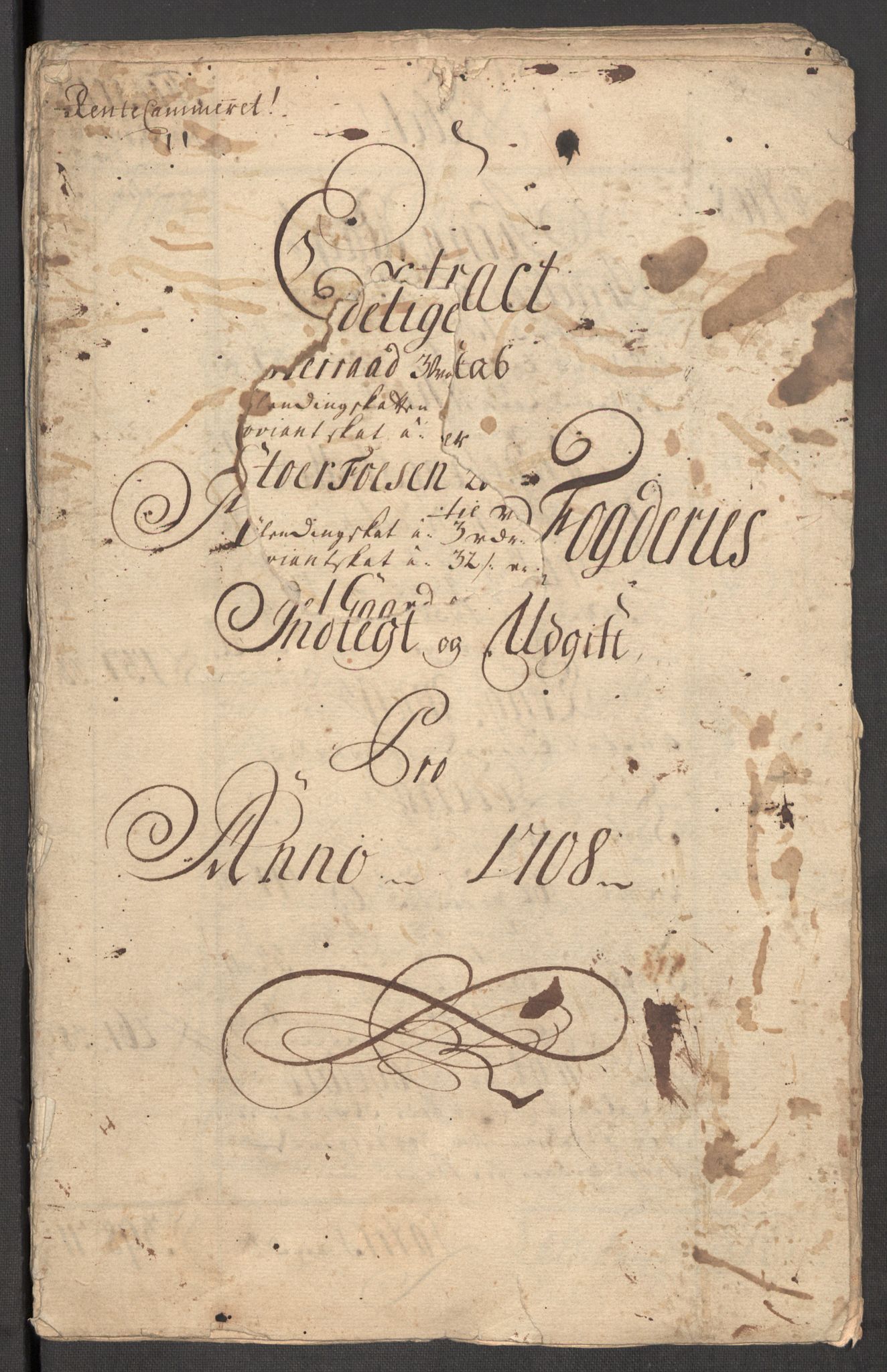 Rentekammeret inntil 1814, Reviderte regnskaper, Fogderegnskap, RA/EA-4092/R57/L3858: Fogderegnskap Fosen, 1708-1709, p. 4