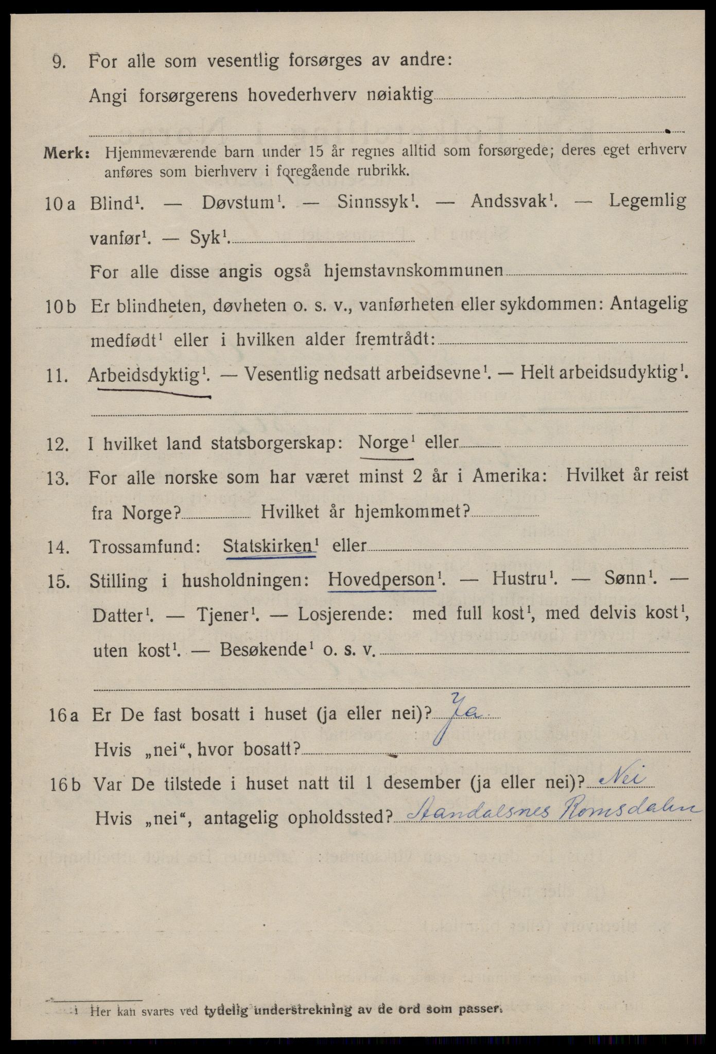 SAT, 1920 census for Molde, 1920, p. 7752