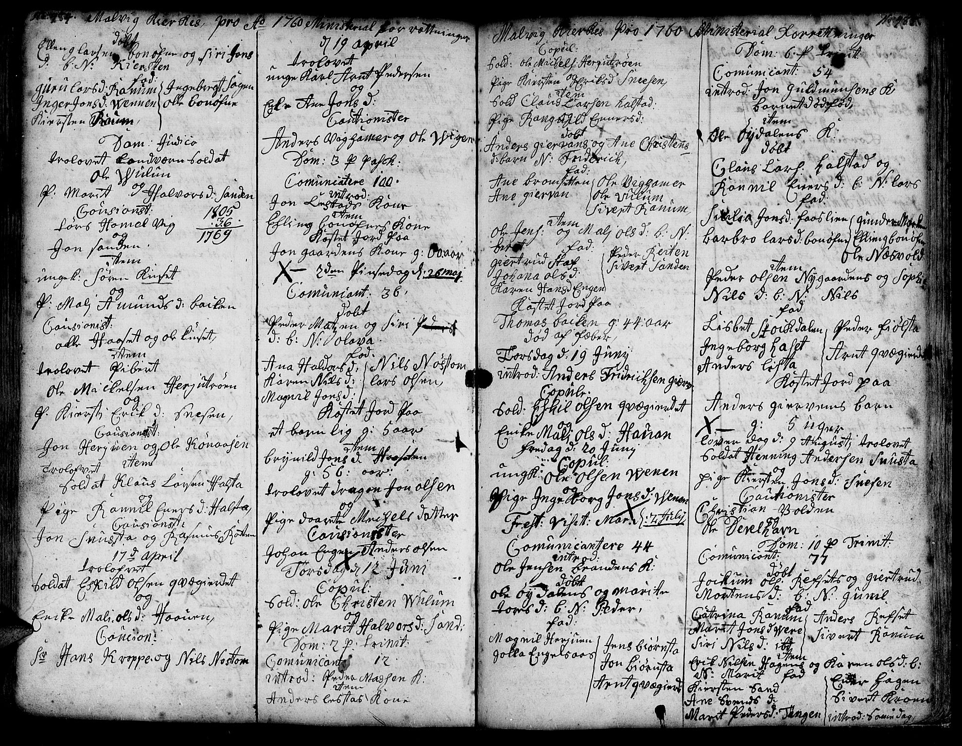 Ministerialprotokoller, klokkerbøker og fødselsregistre - Sør-Trøndelag, SAT/A-1456/606/L0277: Parish register (official) no. 606A01 /3, 1727-1780, p. 484-485