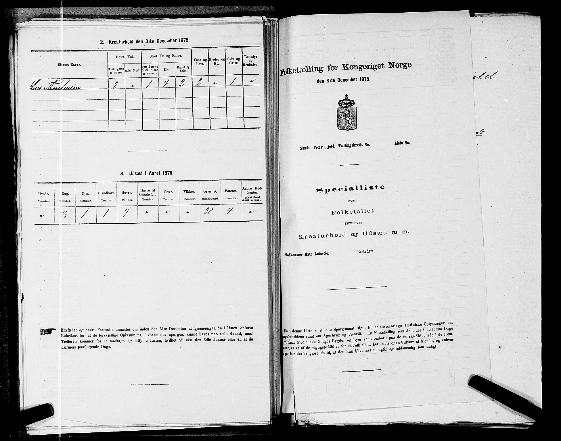 RA, 1875 census for 0234P Gjerdrum, 1875, p. 156