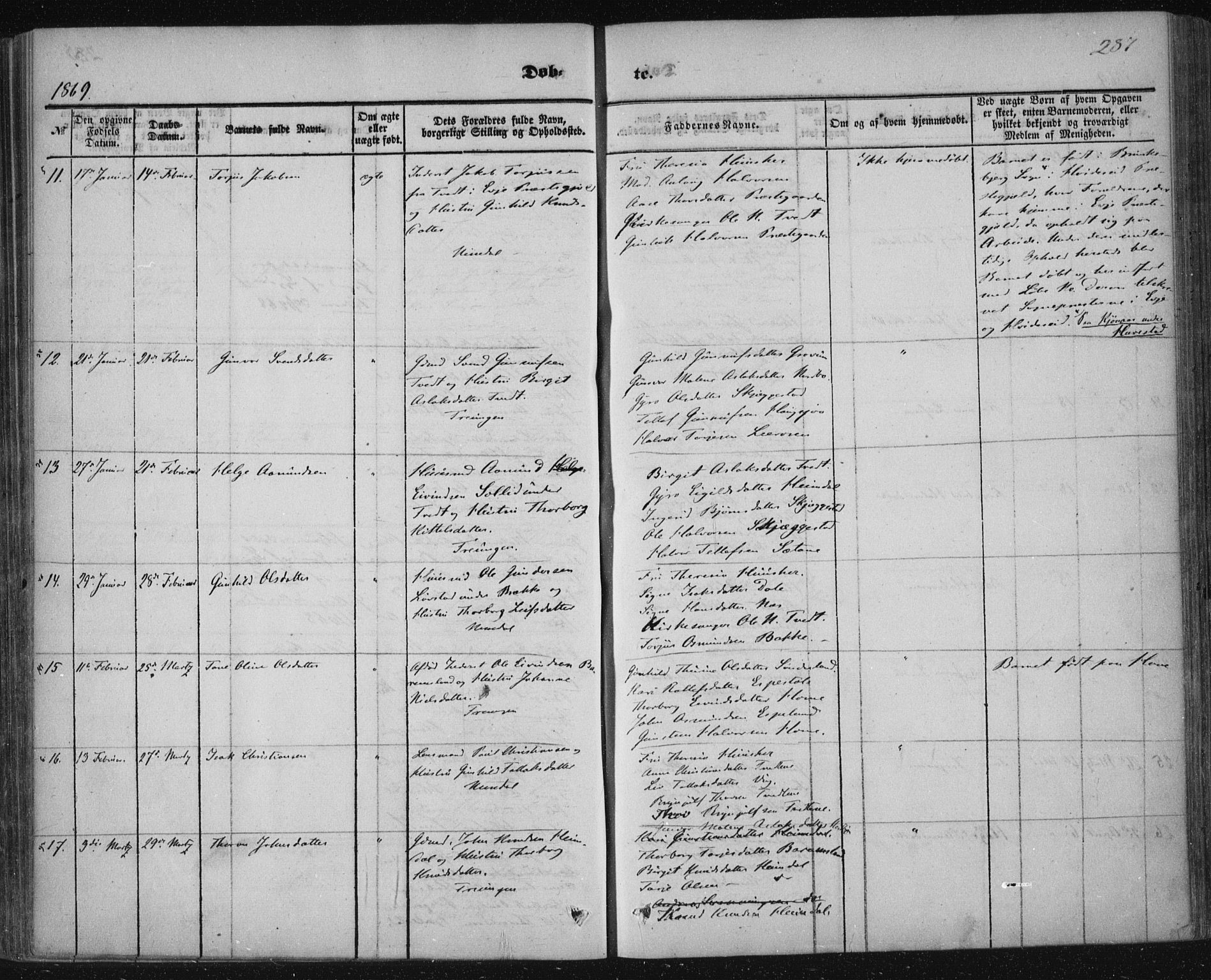 Nissedal kirkebøker, AV/SAKO-A-288/F/Fa/L0003: Parish register (official) no. I 3, 1846-1870, p. 286-287