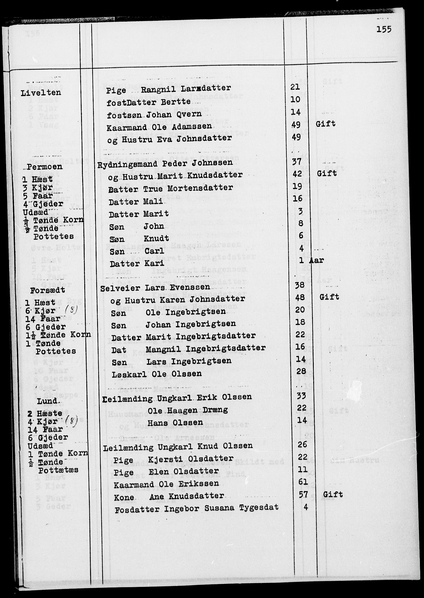 SATØ, Census 1845 for Ibestad, 1845, p. 155