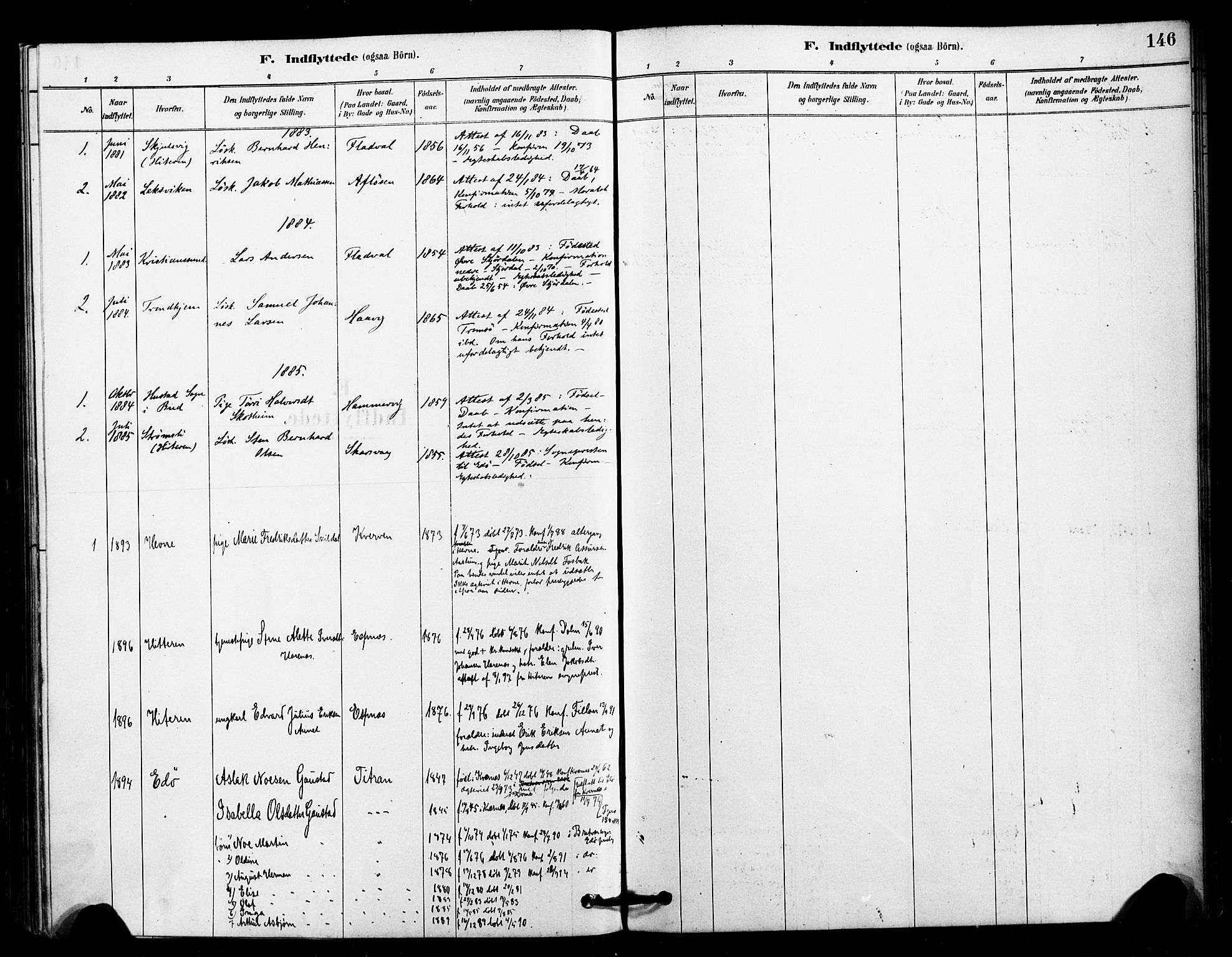 Ministerialprotokoller, klokkerbøker og fødselsregistre - Sør-Trøndelag, SAT/A-1456/641/L0595: Parish register (official) no. 641A01, 1882-1897, p. 146