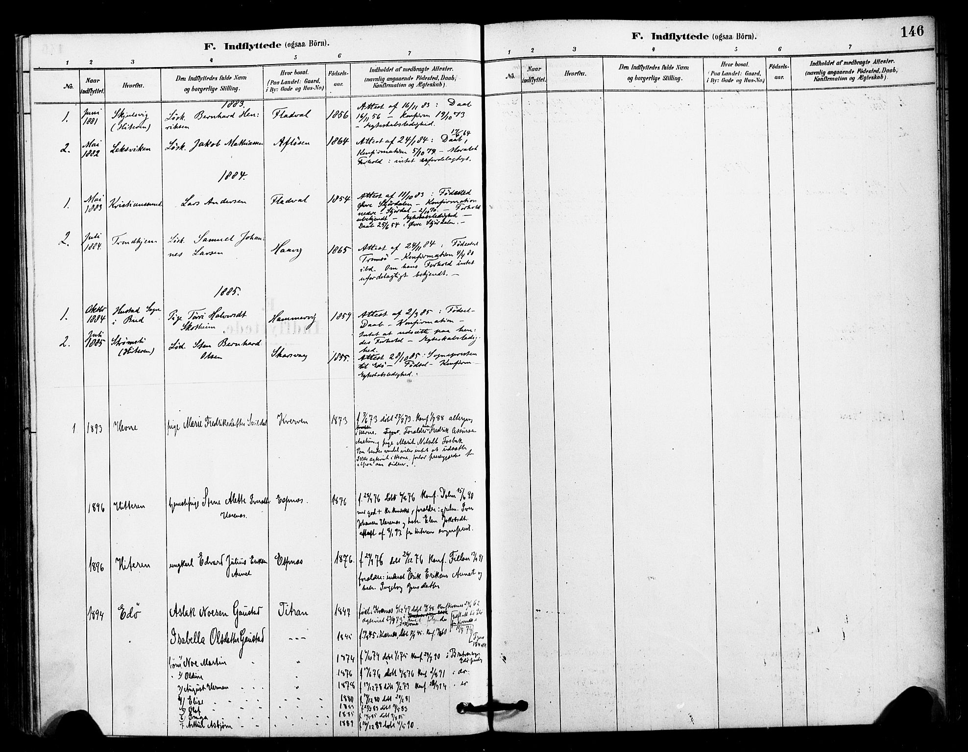 Ministerialprotokoller, klokkerbøker og fødselsregistre - Sør-Trøndelag, AV/SAT-A-1456/641/L0595: Parish register (official) no. 641A01, 1882-1897, p. 146