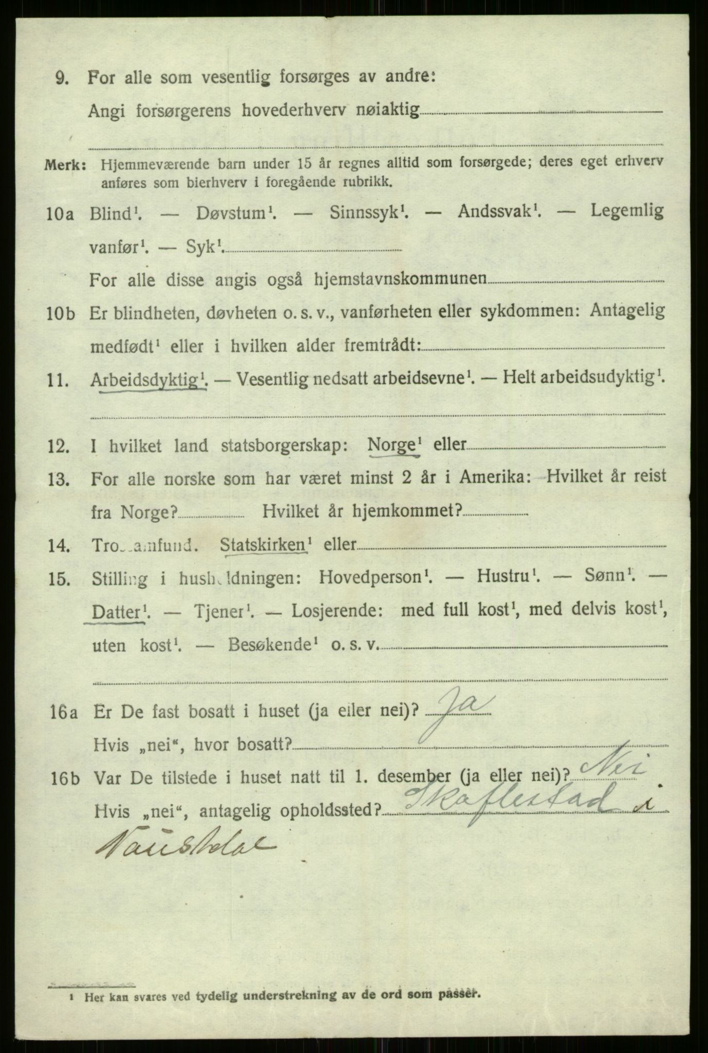 SAB, 1920 census for Naustdal, 1920, p. 4166