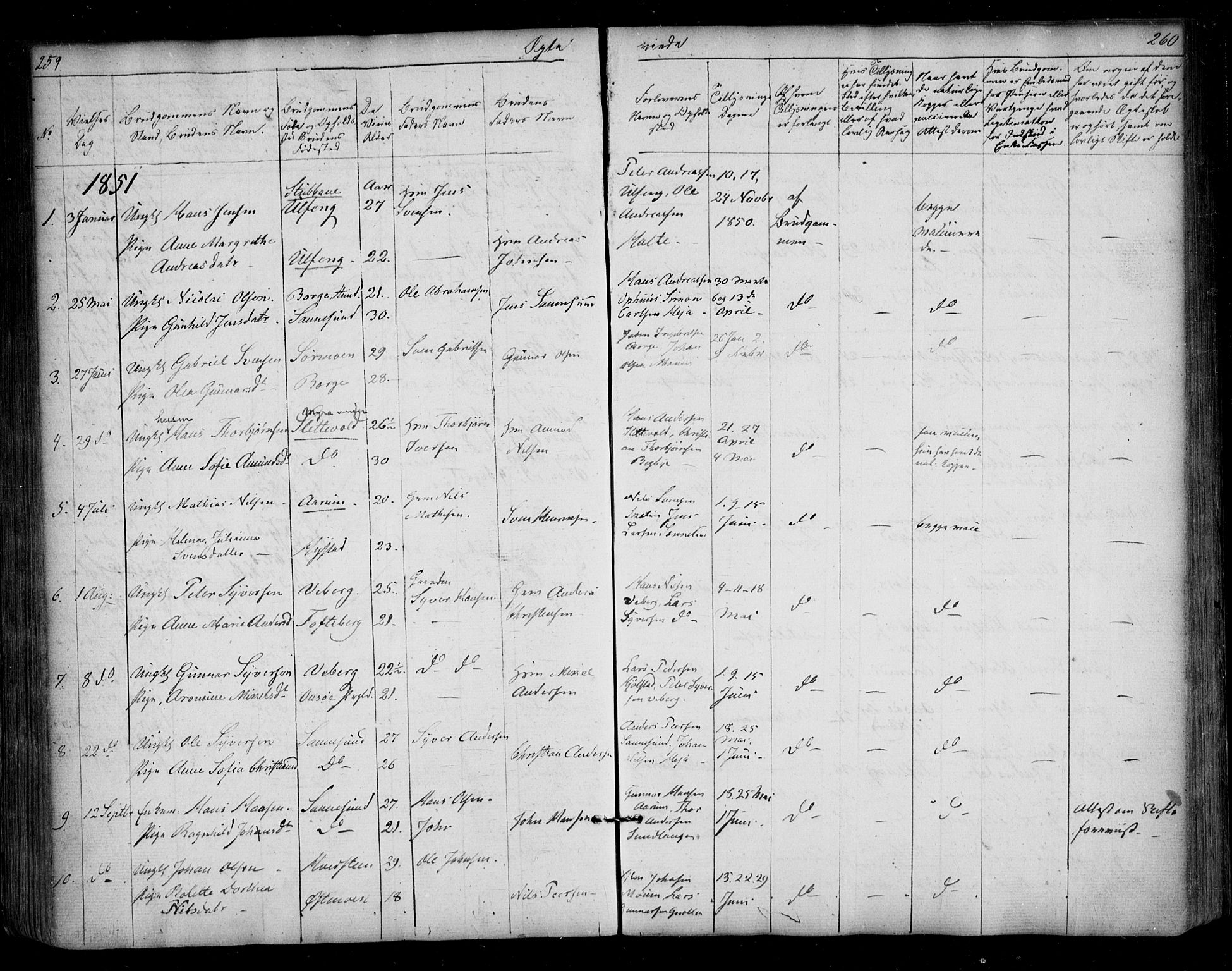 Borge prestekontor Kirkebøker, SAO/A-10903/F/Fa/L0005: Parish register (official) no. I 5, 1848-1860, p. 259-260