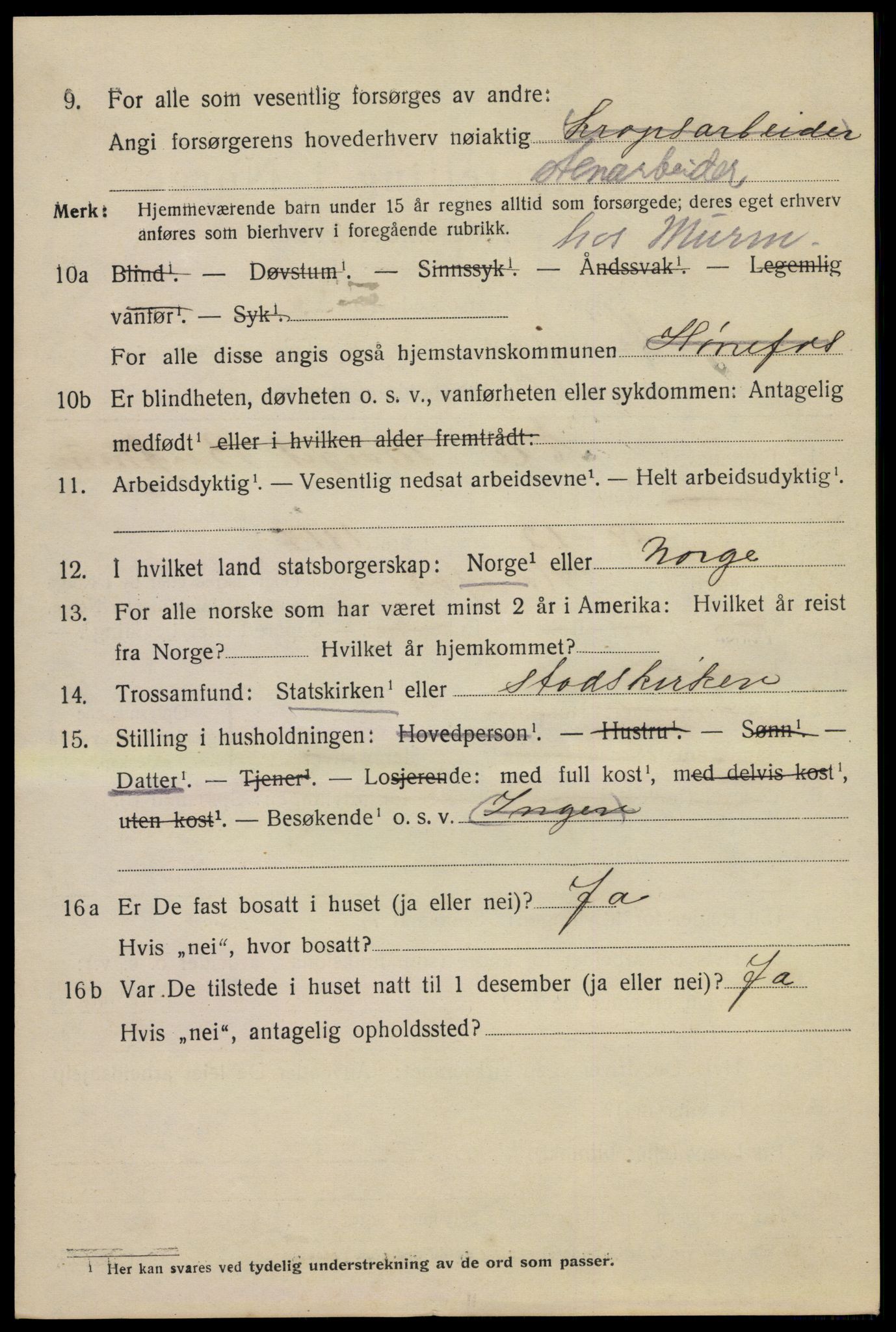 SAKO, 1920 census for Hønefoss, 1920, p. 2343