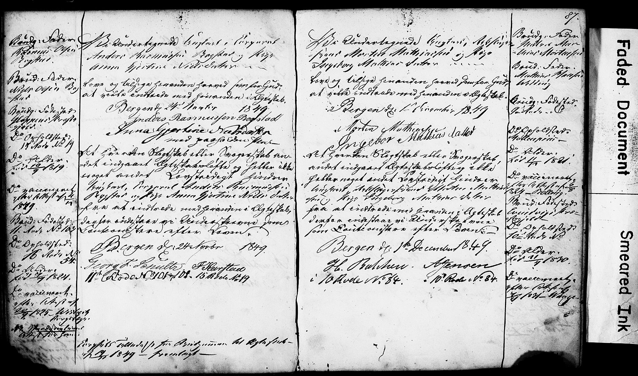 Domkirken sokneprestembete, AV/SAB-A-74801: Best man's statements no. II.5.4, 1845-1852, p. 87