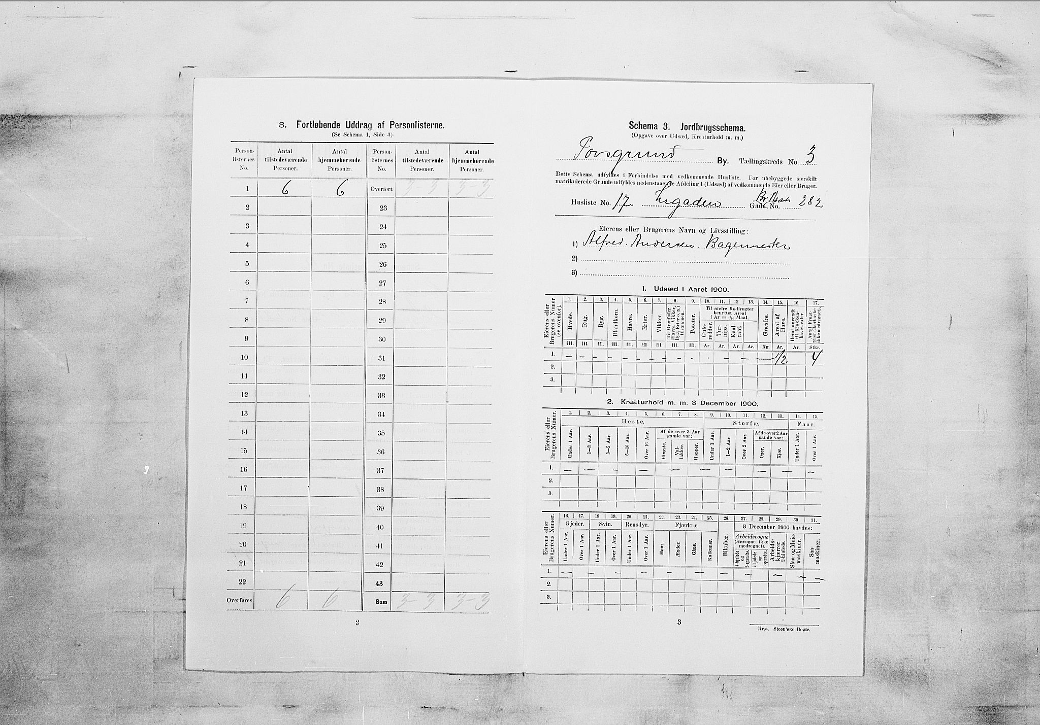 SAKO, 1900 census for Porsgrunn, 1900, p. 421