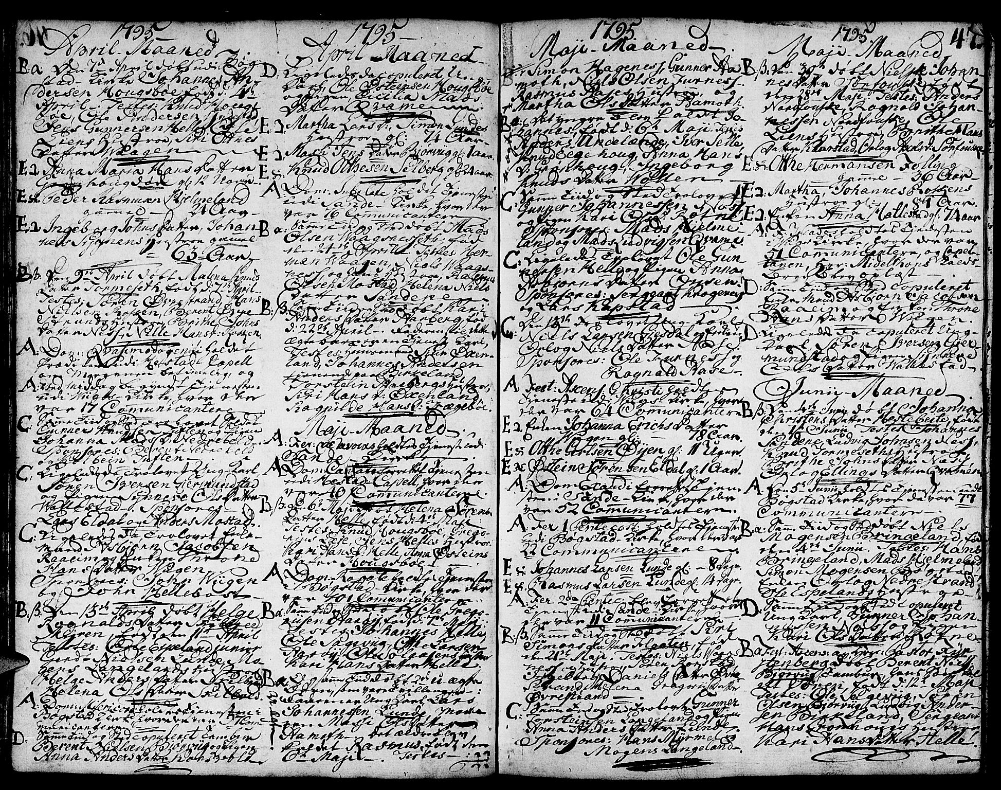 Gaular sokneprestembete, SAB/A-80001/H/Haa: Parish register (official) no. A 2, 1785-1821, p. 47