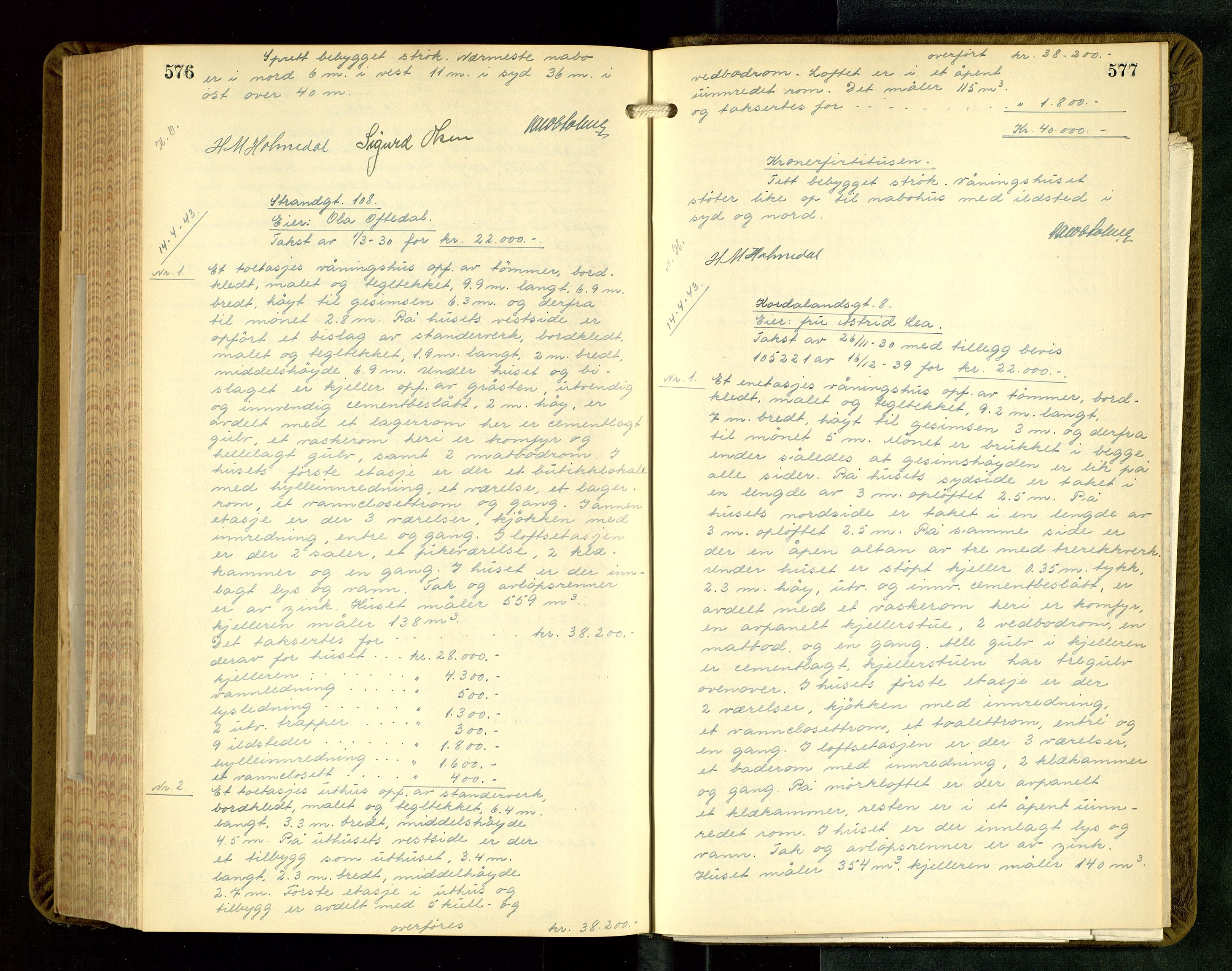 Norges Brannkasse Haugesund, AV/SAST-A-102142/0004/O/L0003: Branntakstprotokoll, 1935-1943, p. 576-577