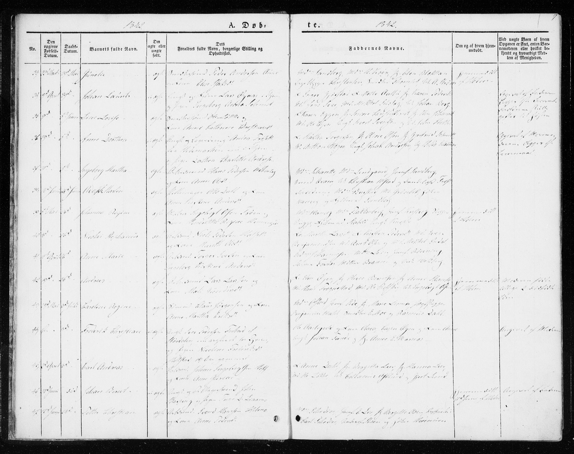 Ministerialprotokoller, klokkerbøker og fødselsregistre - Sør-Trøndelag, AV/SAT-A-1456/604/L0183: Parish register (official) no. 604A04, 1841-1850, p. 7