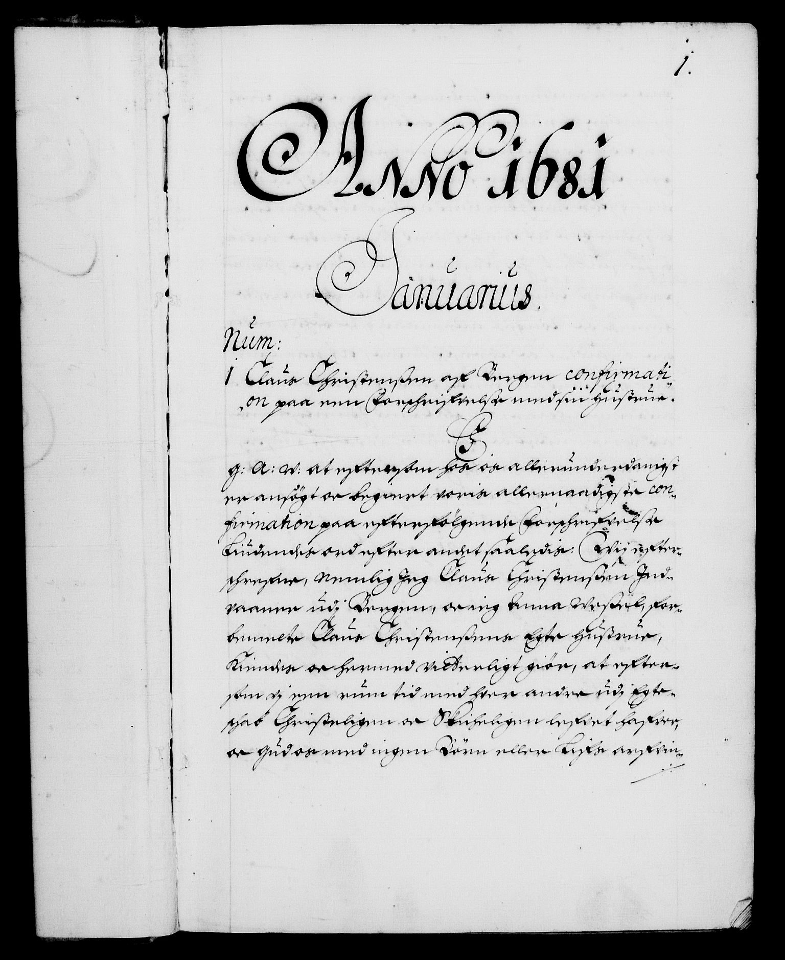 Danske Kanselli 1572-1799, RA/EA-3023/F/Fc/Fca/Fcaa/L0013: Norske registre (mikrofilm), 1681-1684, p. 1a