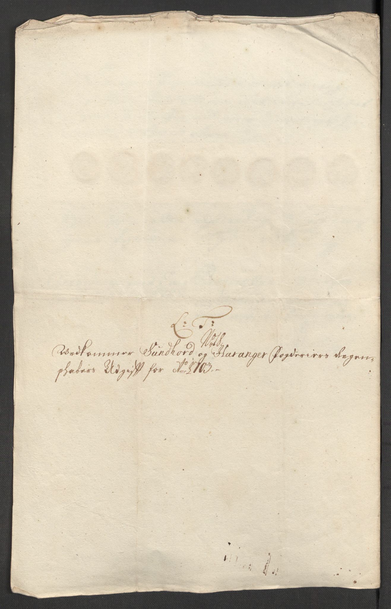 Rentekammeret inntil 1814, Reviderte regnskaper, Fogderegnskap, RA/EA-4092/R48/L2981: Fogderegnskap Sunnhordland og Hardanger, 1703, p. 249